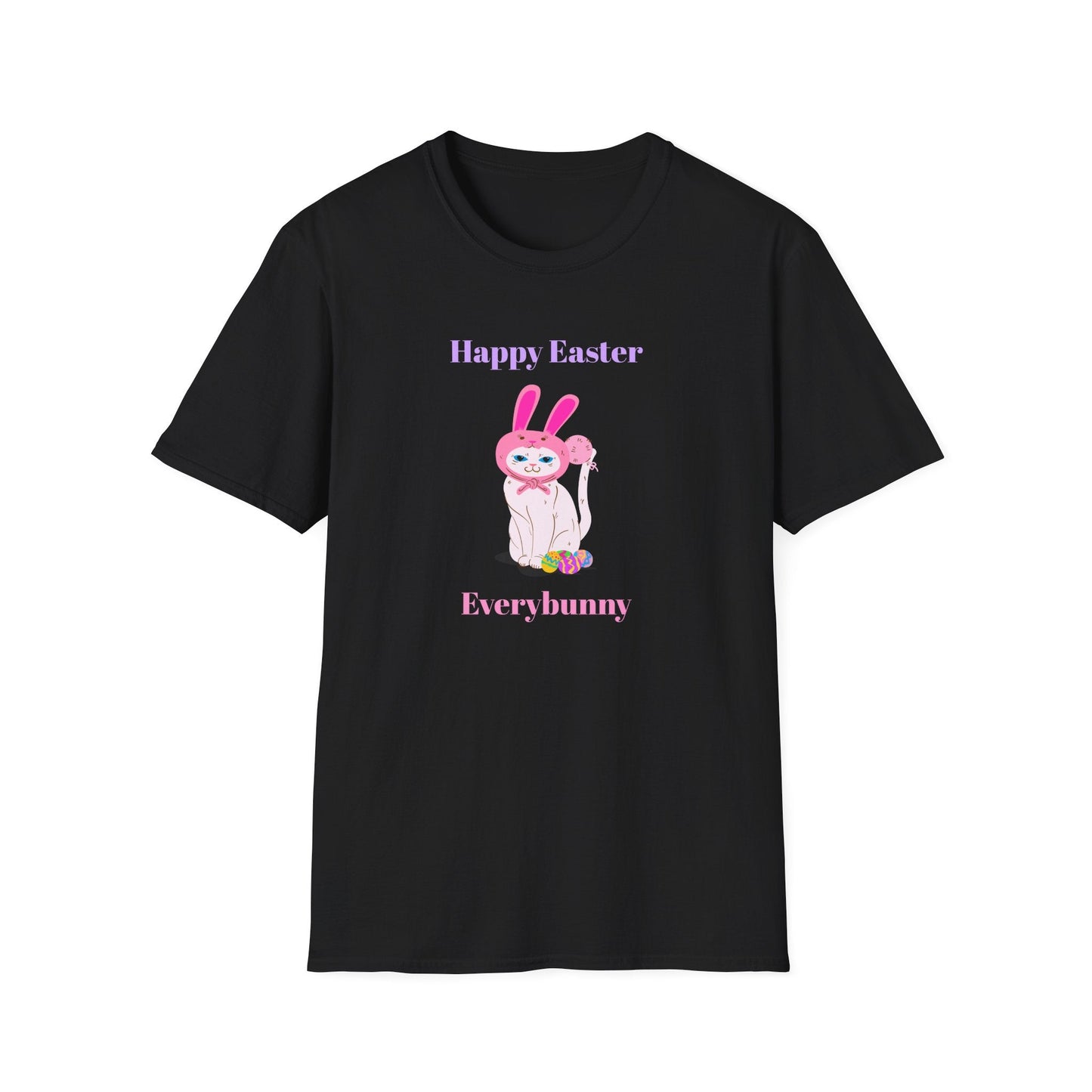 Unisex Easter Bunny T Shirt Softstyle 64000 Tee With Easter Design Print Gildan 100 Percent Ring Spun Cotton