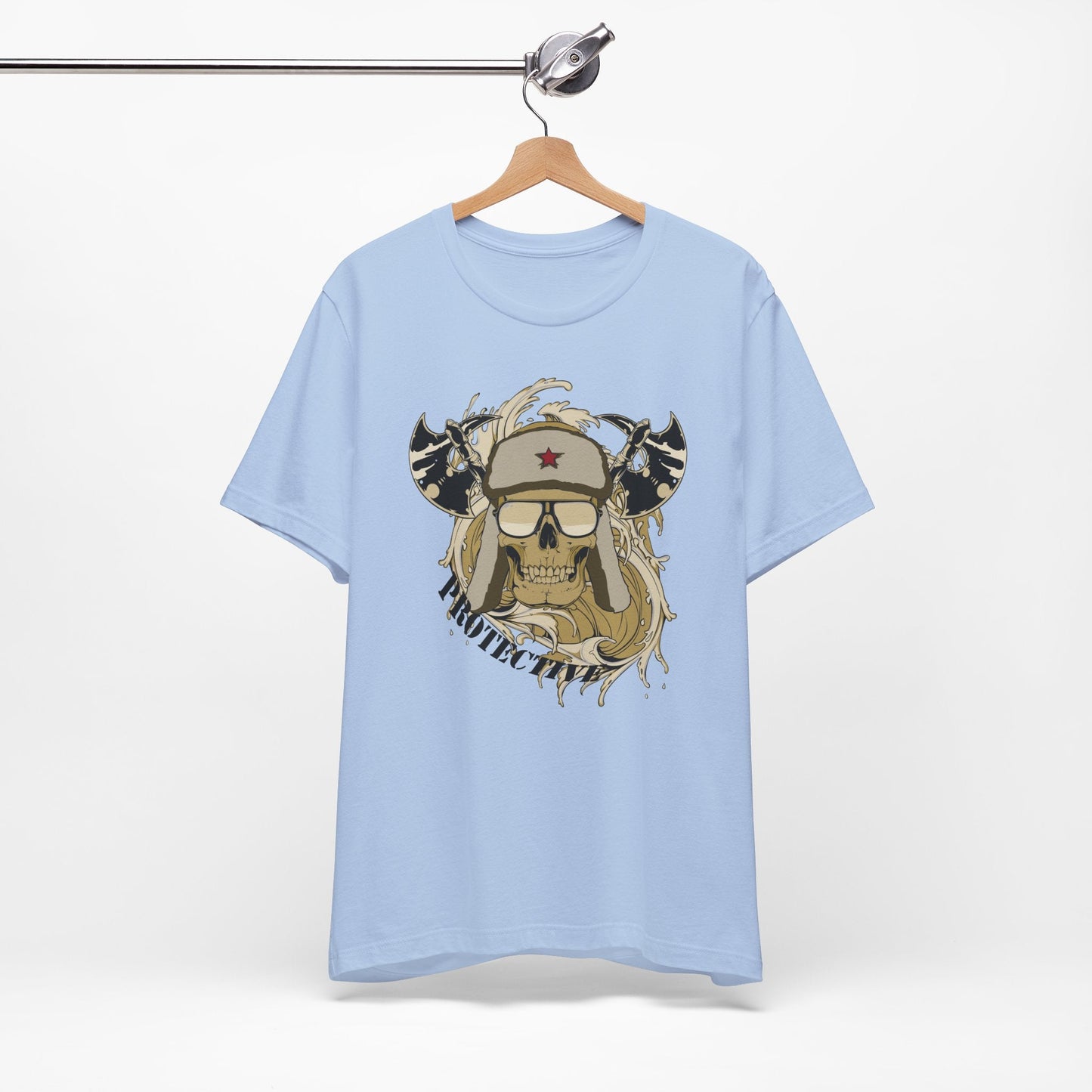 Viking Skull Graphic with Horned Helmet T-Shirt Captain Design Tee Art-41