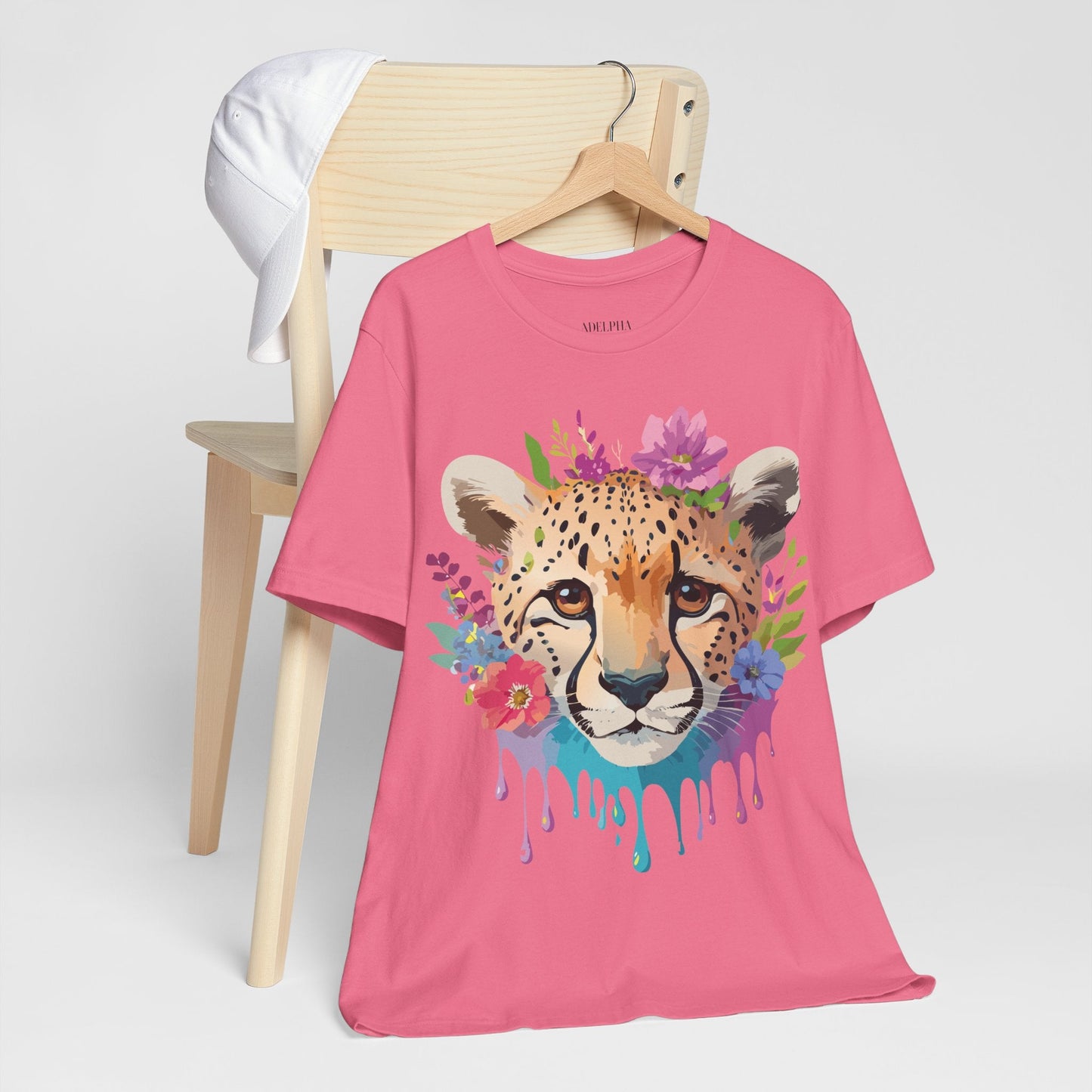 Adelpha Graphic Tee Cheetah Art Design Unisex Short Sleeve Shirt