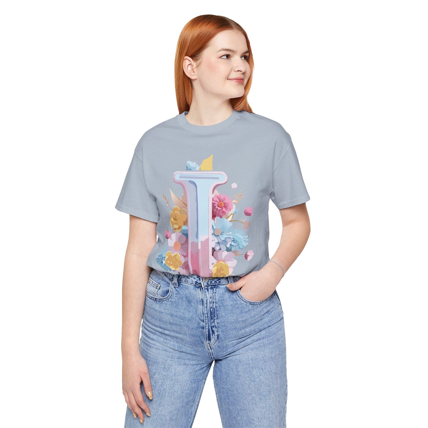 Letter I Shirt Graphic Tee Unisex Vintage Inspired Adelpha Artwork Premium Short Sleeve Tee