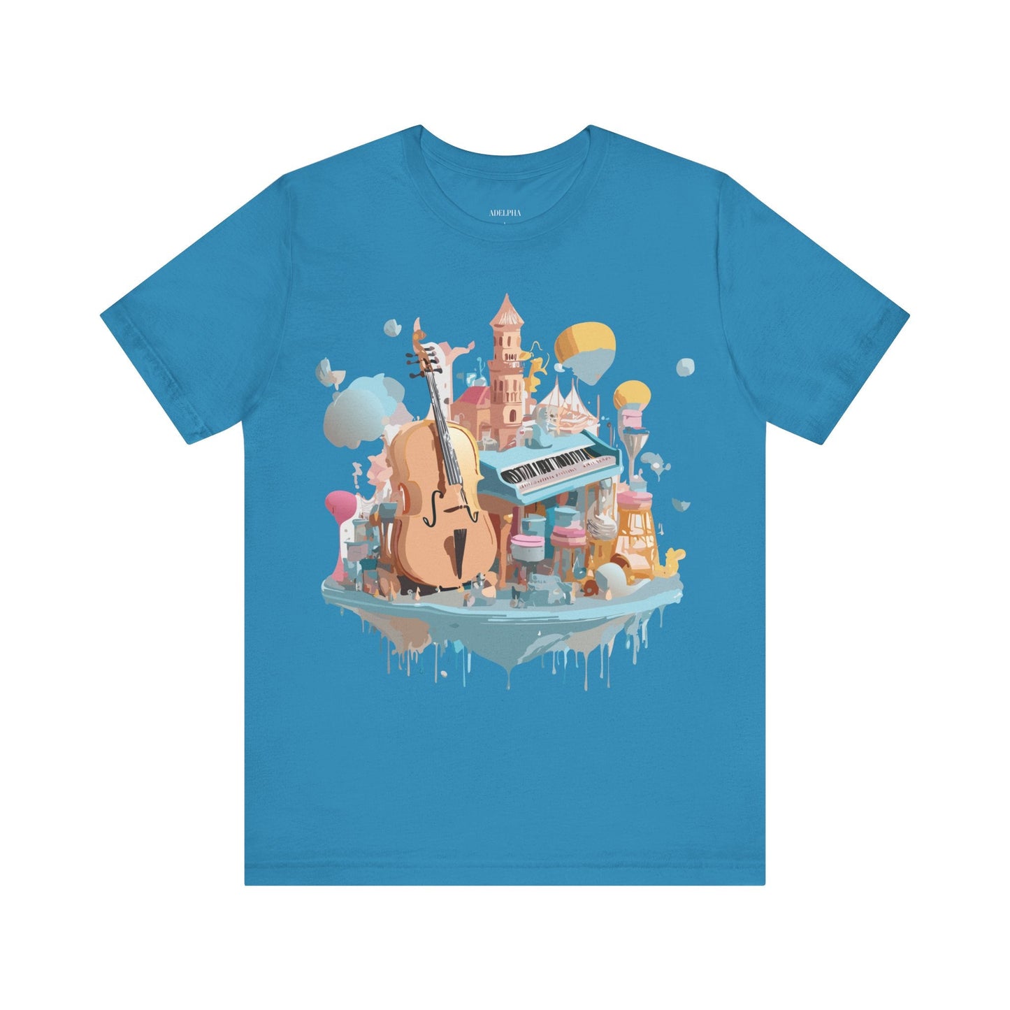 Music Graphic Tee Unisex Vintage Art Design By Adelpha Premium Short Sleeve T Shirt