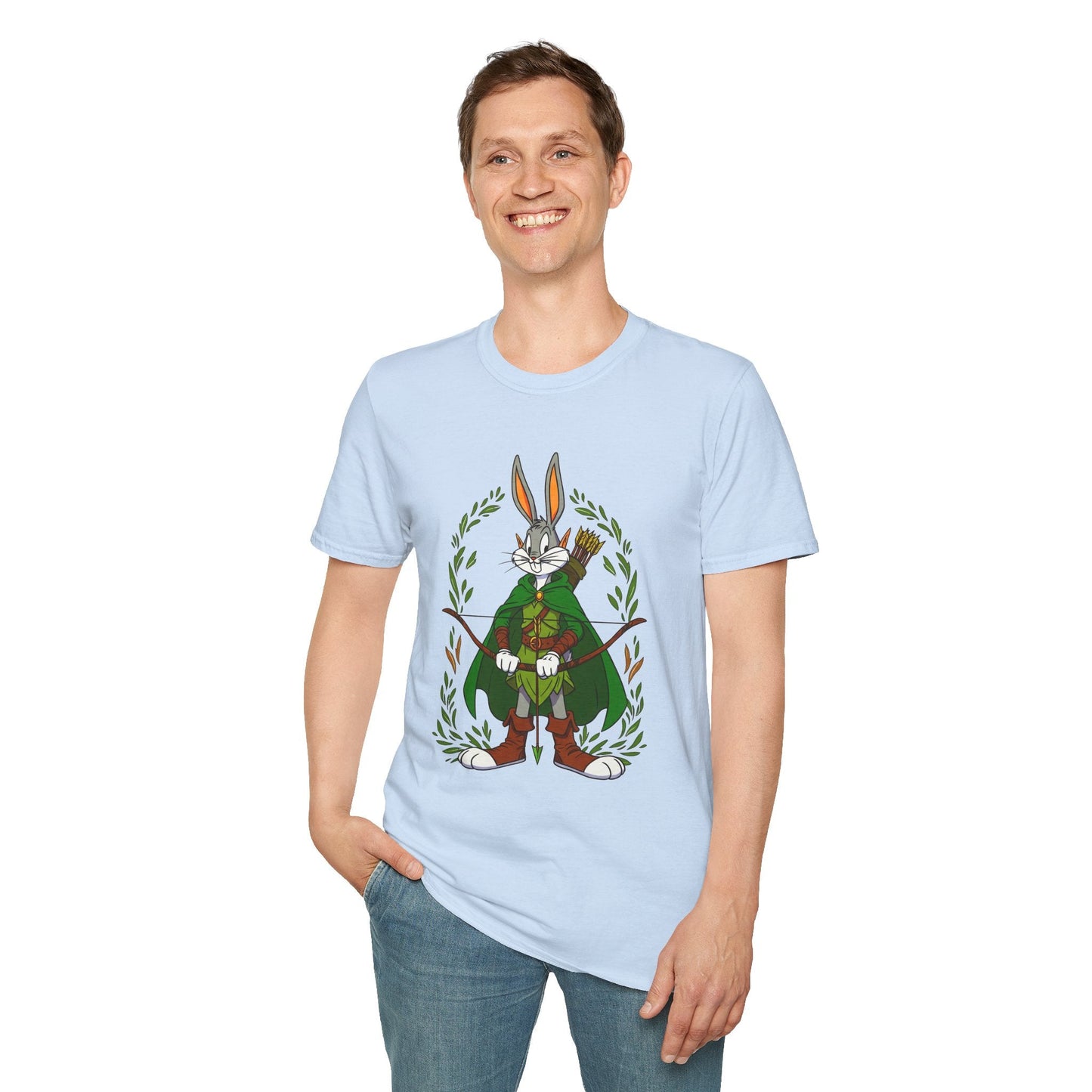 Bugs Bunny T Shirt Cartoon Art Tee Unisex Gildan Softstyle 64000 100 Percent Ring Spun Cotton