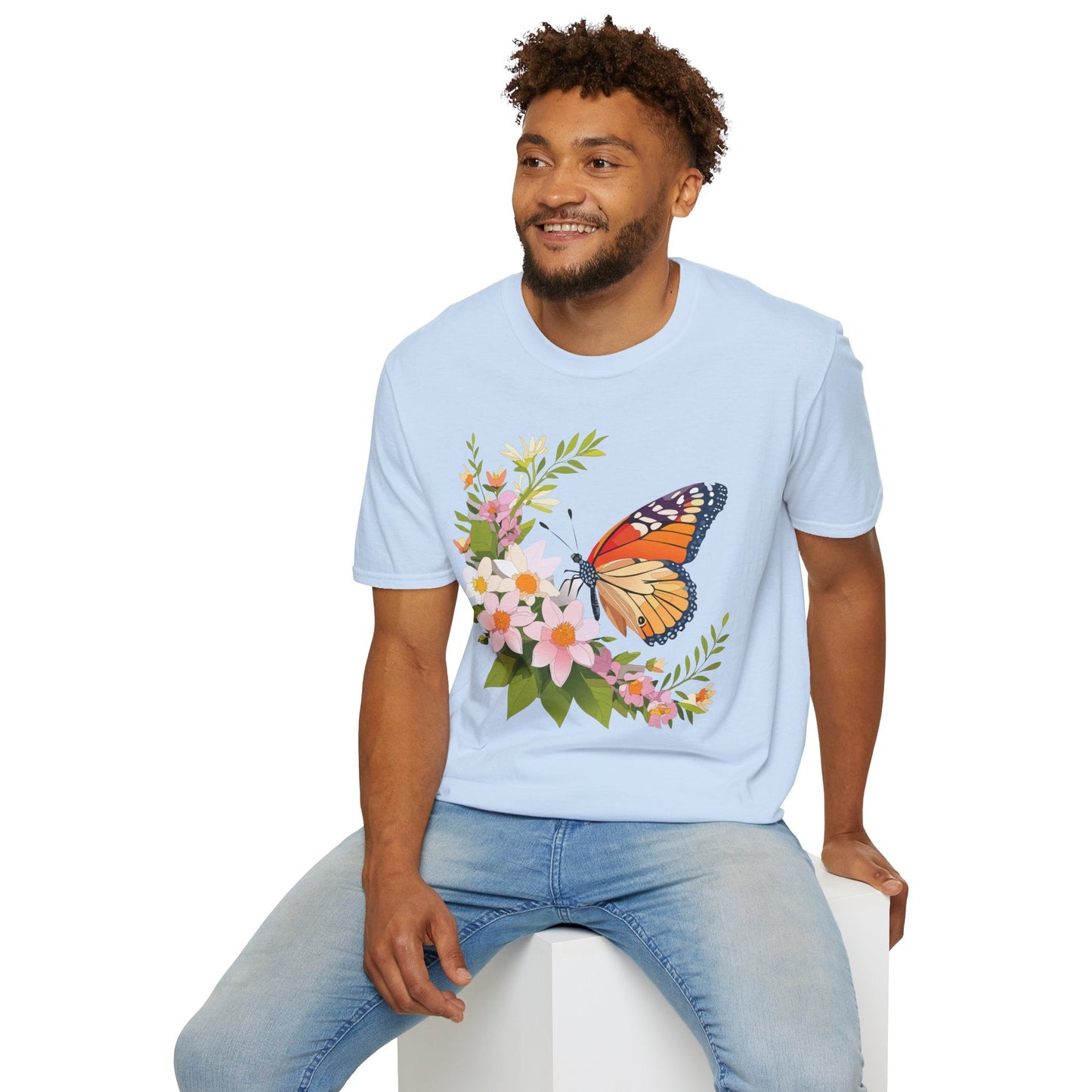 Monarch Butterfly T Shirt Unisex Softstyle Gildan 64000 100 Percent Cotton Tee Breathable