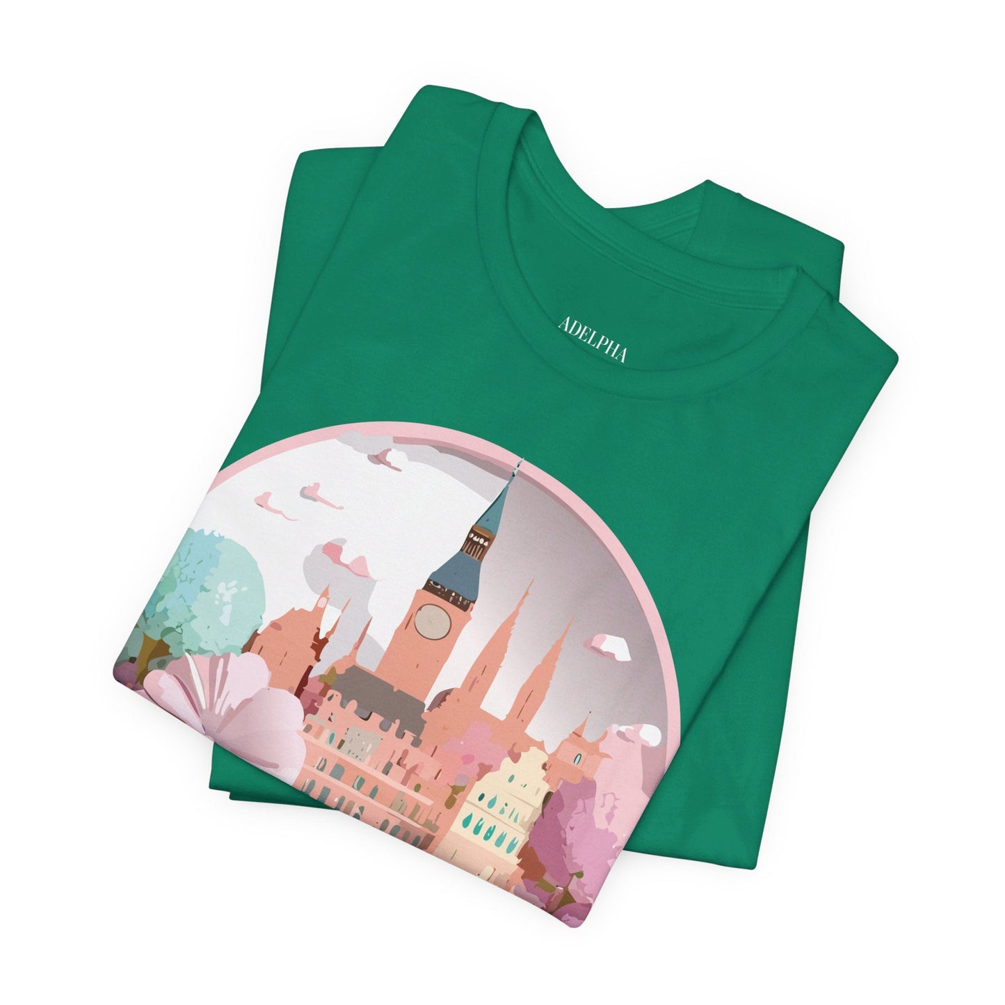 Prague Tourist Graphic Tee by Adelpha Unisex Vintage Style Short Sleeve Shirt Collection