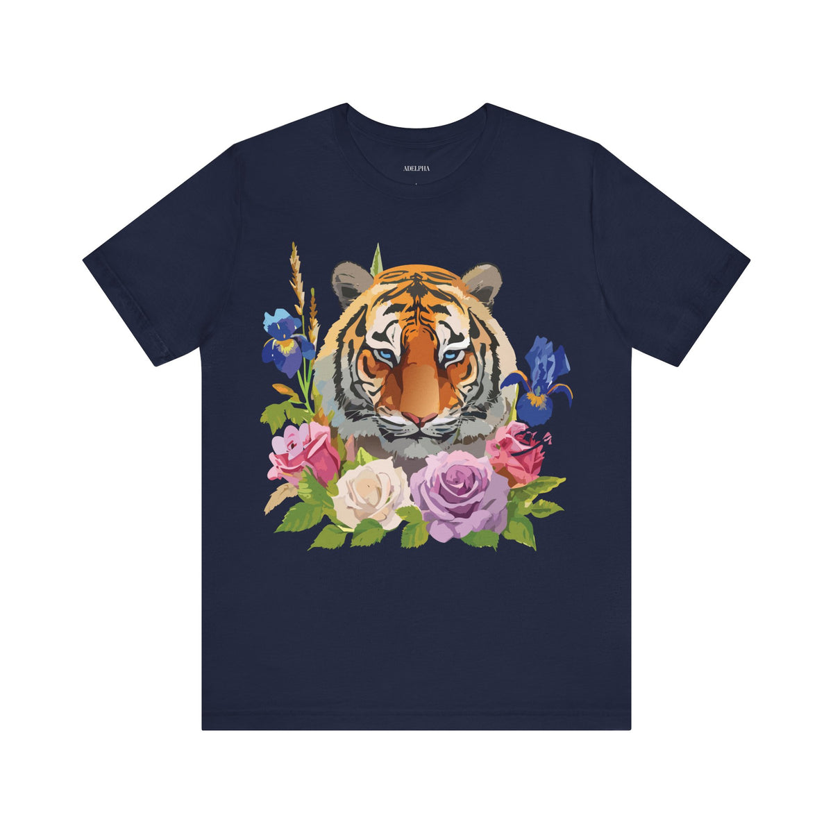 Tiger Graphic Unisex Cotton Bella+Canvas Tee with Art Animal Design d92