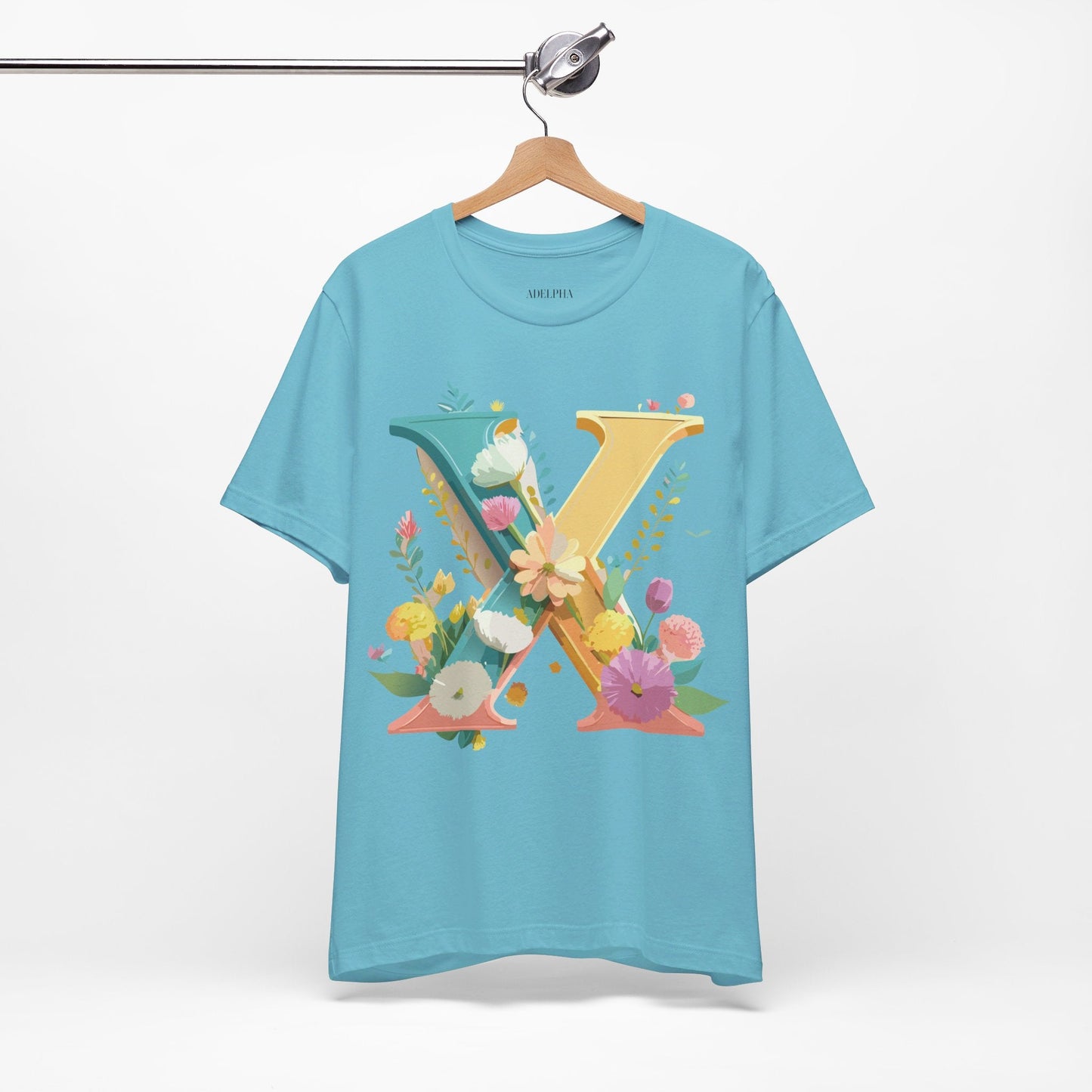 Letter X Shirt Unisex Graphic Tee Premium Vintage Inspired Adelpha Artwork Short Sleeve