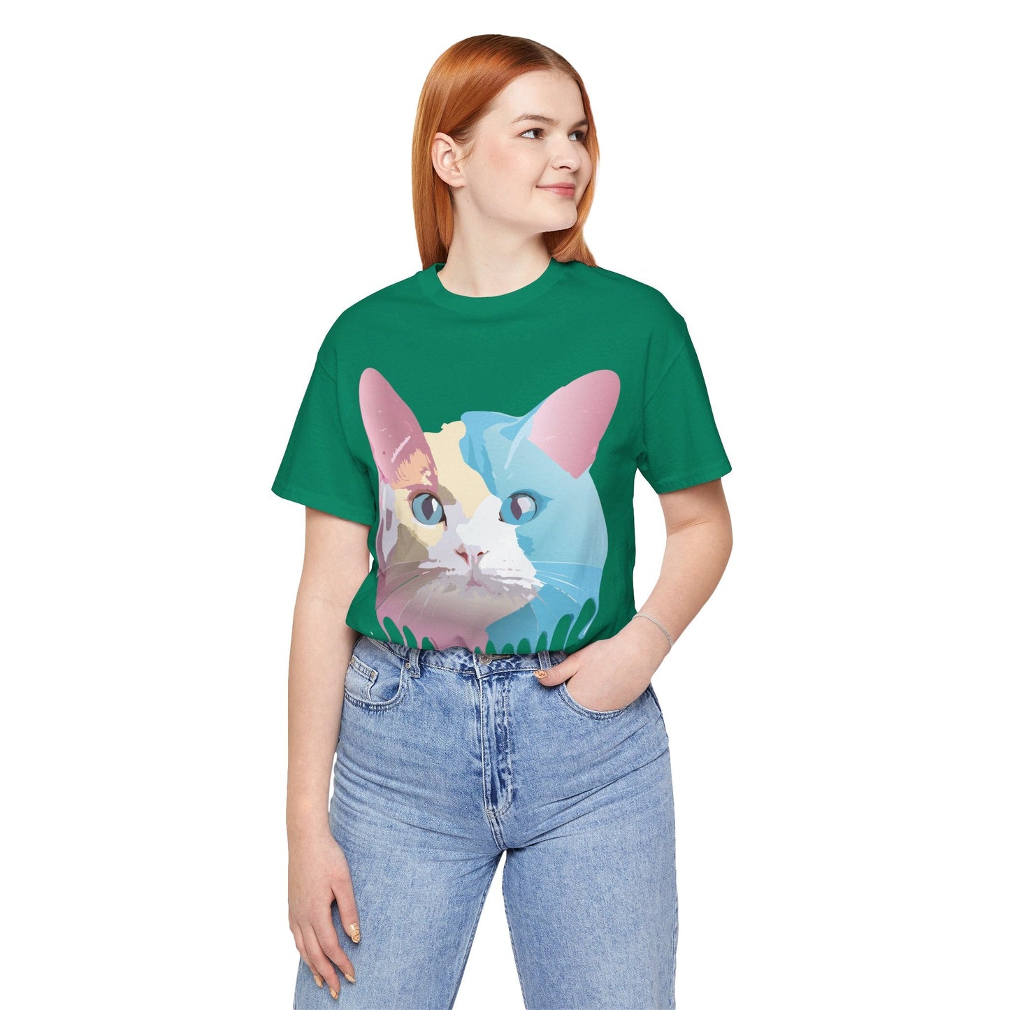 Cat Graphic Tee Unisex Short Sleeve Shirt With Vintage Adelpha Artwork