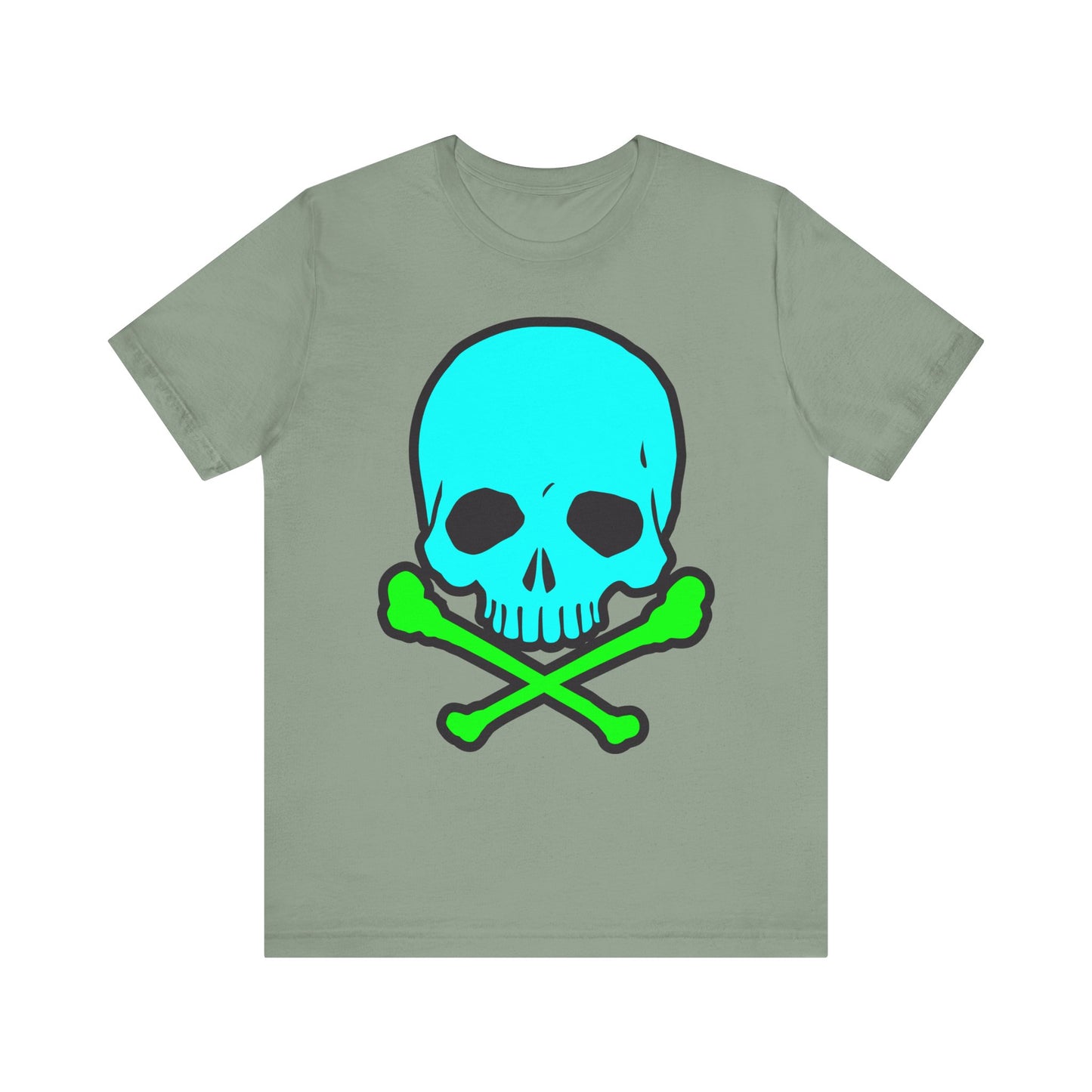 Blue Skull Graphic Design Tee, Skull Shirt, Vintage Tees, Art Design T-Shirt, Vintage Graphic Tee, Art Shirts with Skulls