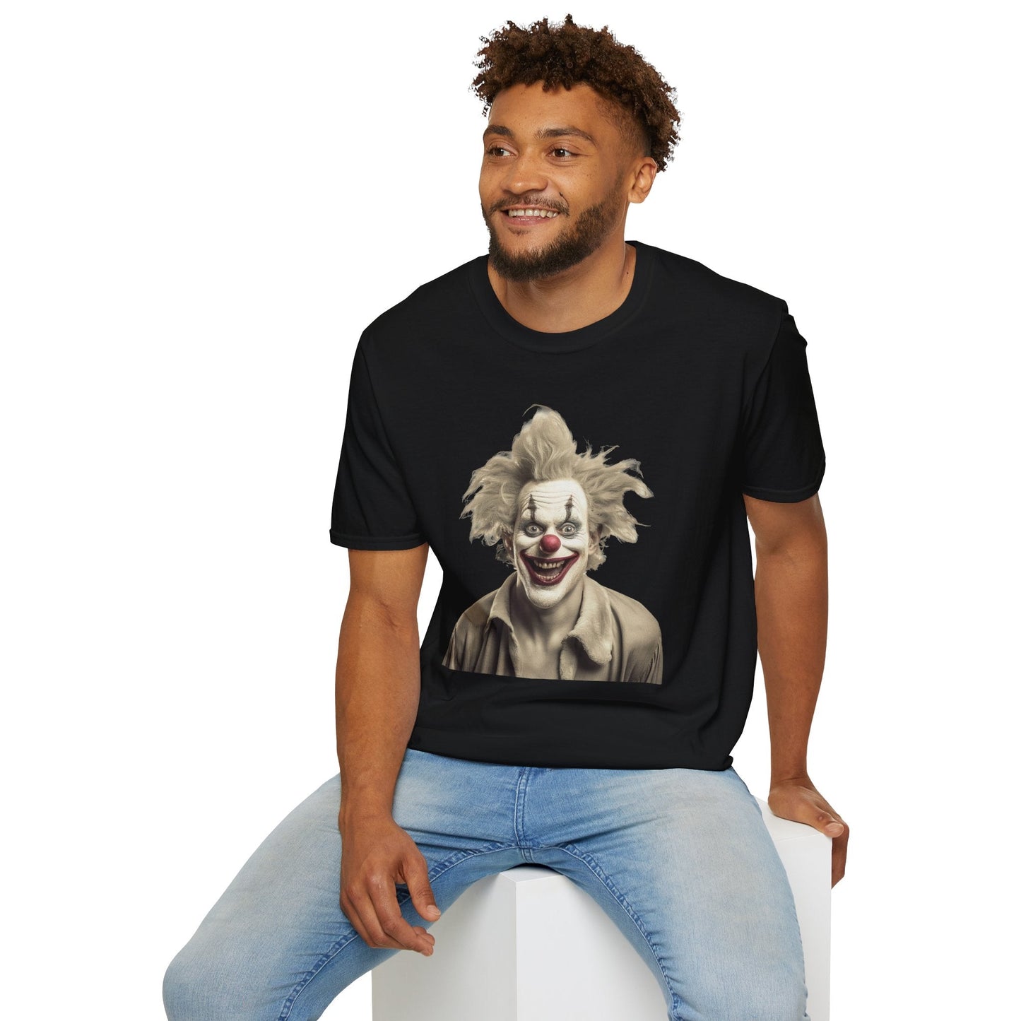 Clown Shirt Unisex T Shirt Funny Man Circus Shirt Scary Man Shirt Softstyle Gildan 64000