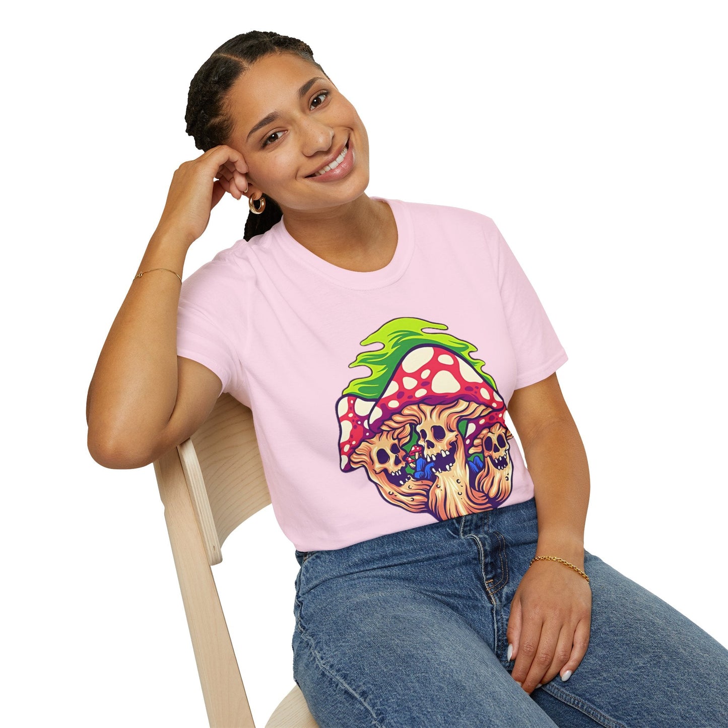 Mashroom Tee Shirt Unisex Softstyle Gildan 64000 Cotton With Funny Mashroom Design