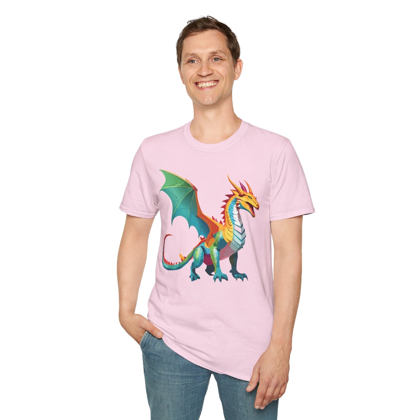 Dragon Graphic Unisex Cotton Softstyle Art Design Tee With Animals 8