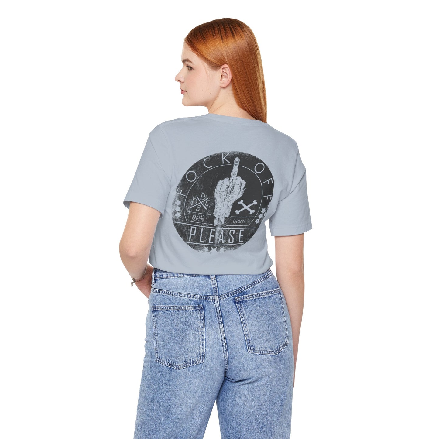 Middle Finger Skull Graphic Design Unisex Cotton T-Shirt A-11
