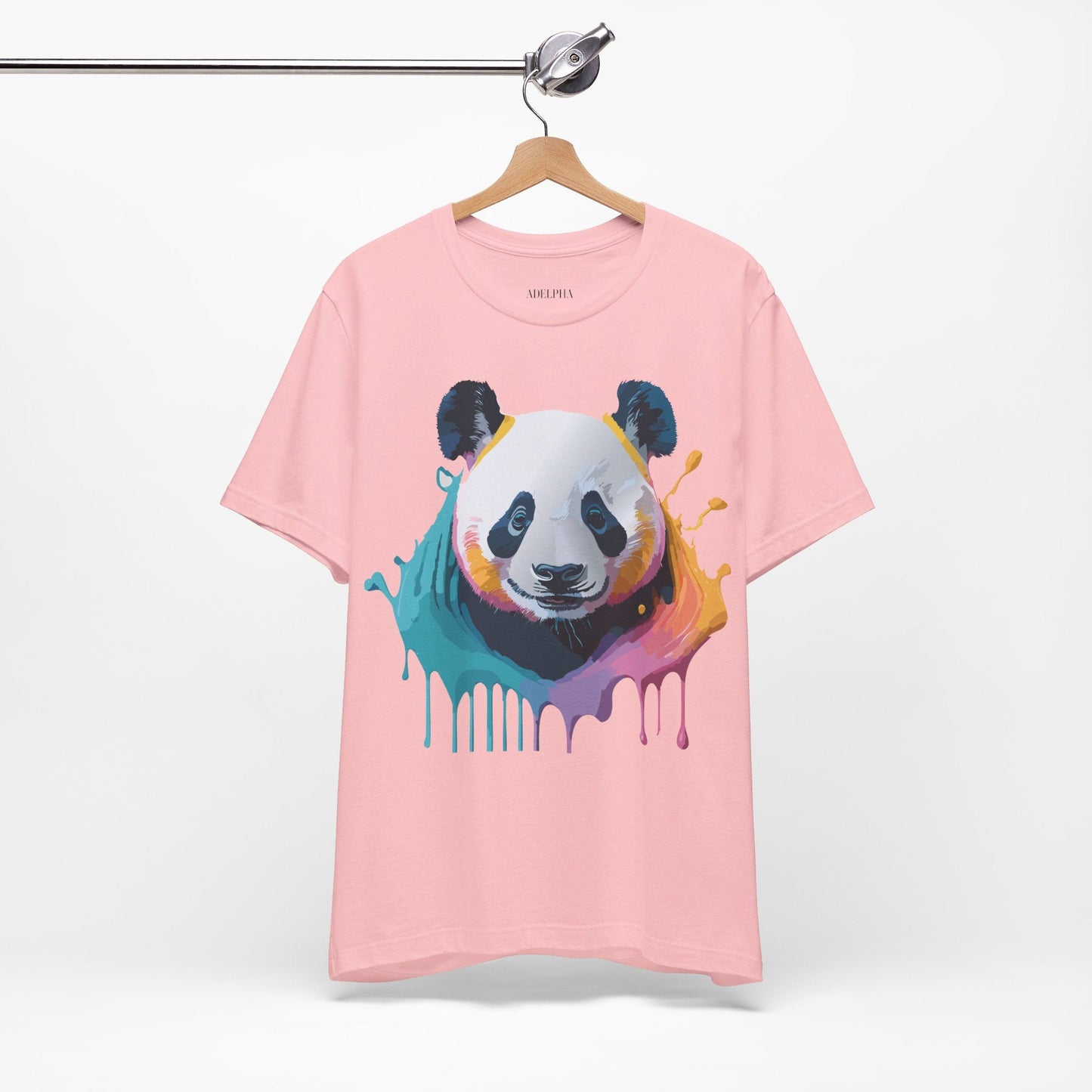 Panda Shirt Unisex Graphic Tee Vintage Inspired Art by Adelpha Premium Jersey Short Sleeve