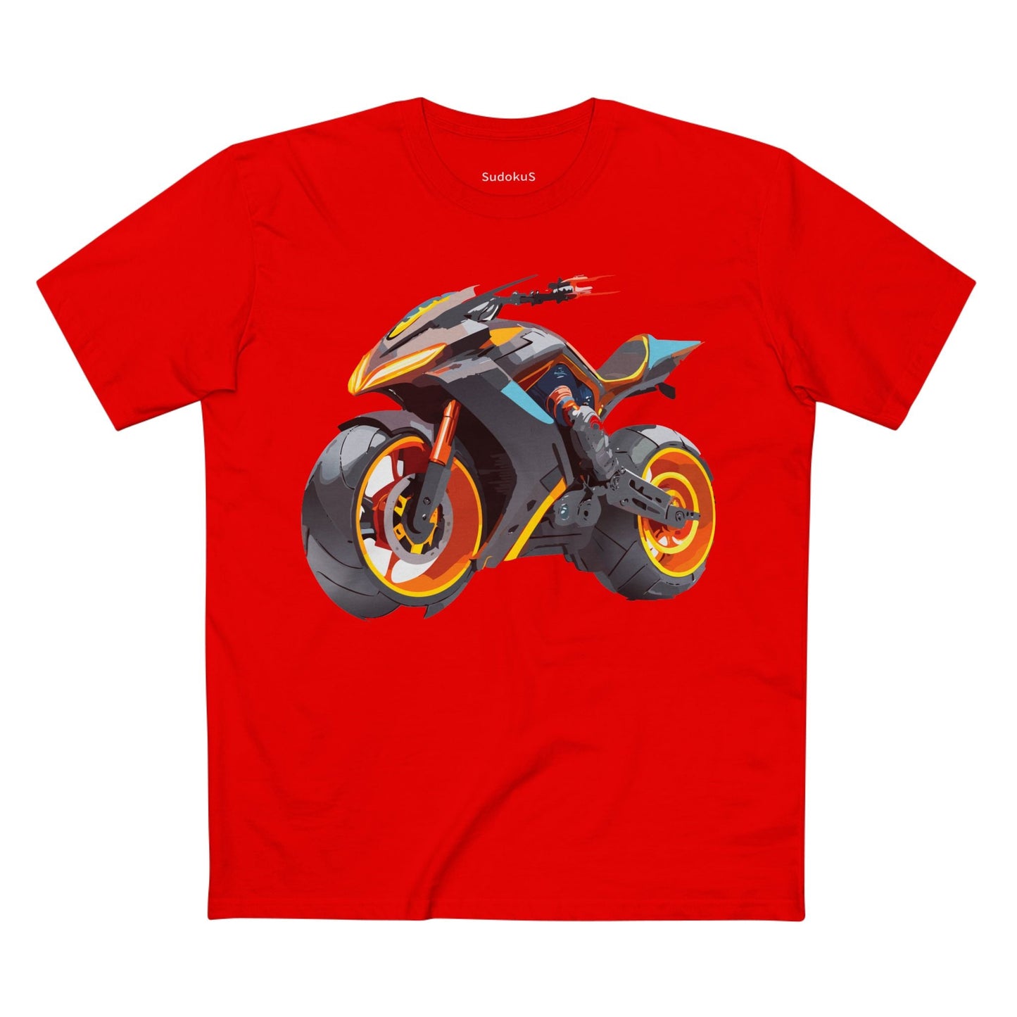 Moto Bike Graphic Unisex 100 Cotton Staple Tee 11