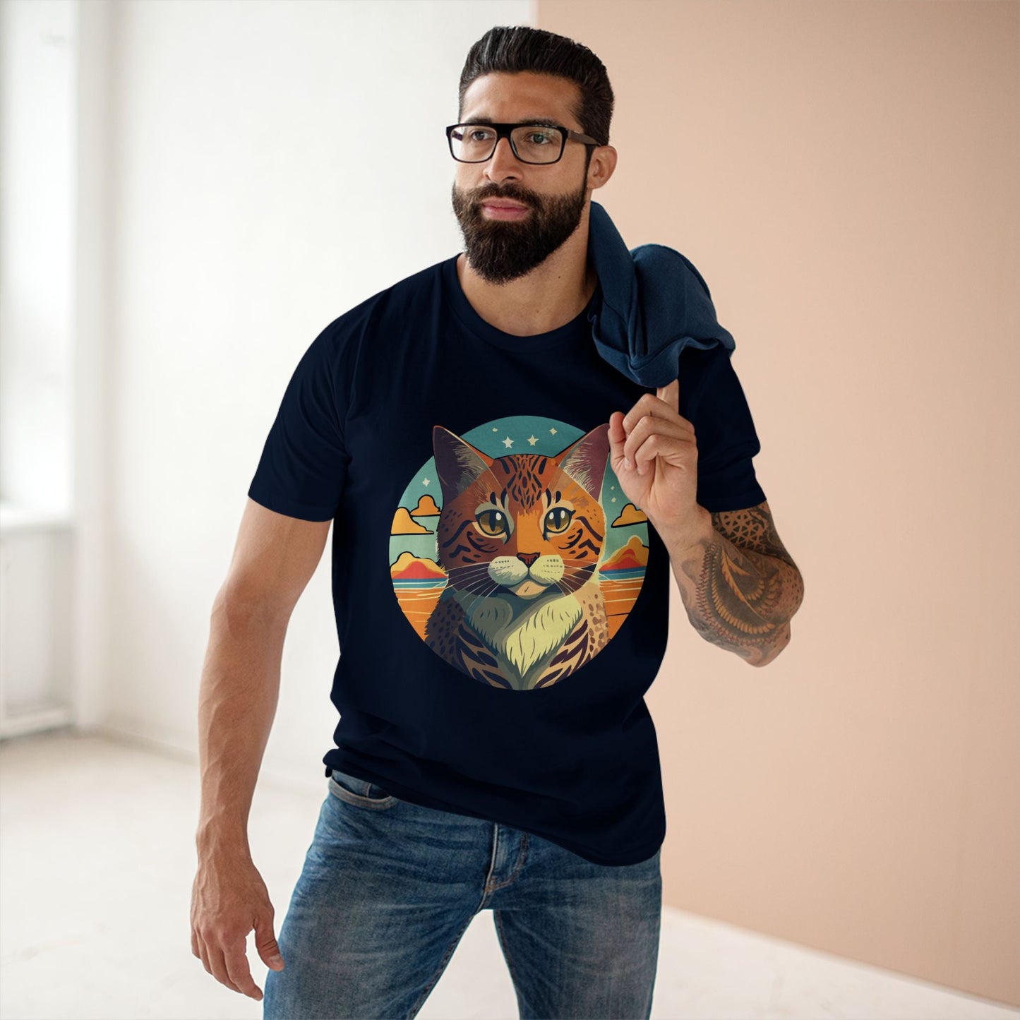 Unisex Premium Cotton Tee With Original Cat Art Design Animal Shirt For Cat Lovers Comfortable Breathable Everyday Wear