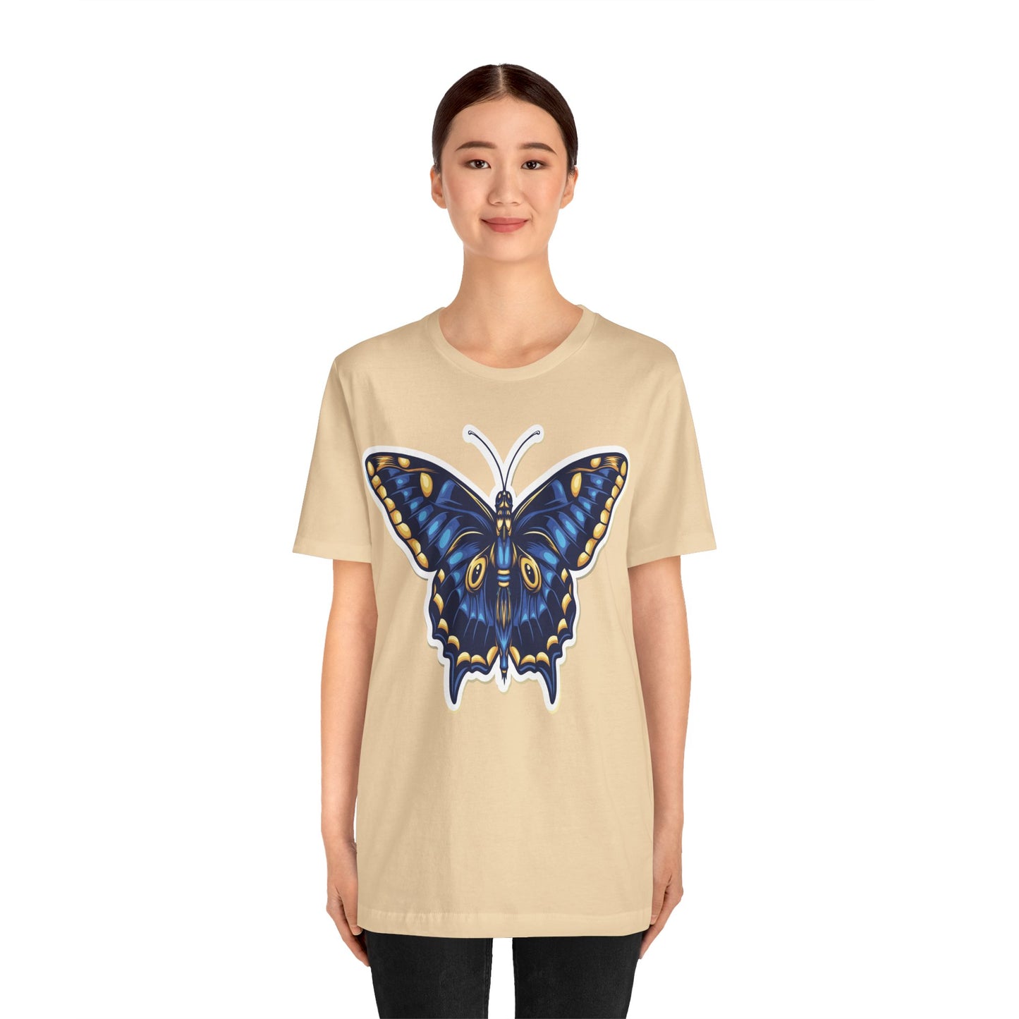 Cotton Tee Shirt with Butterfly Prints