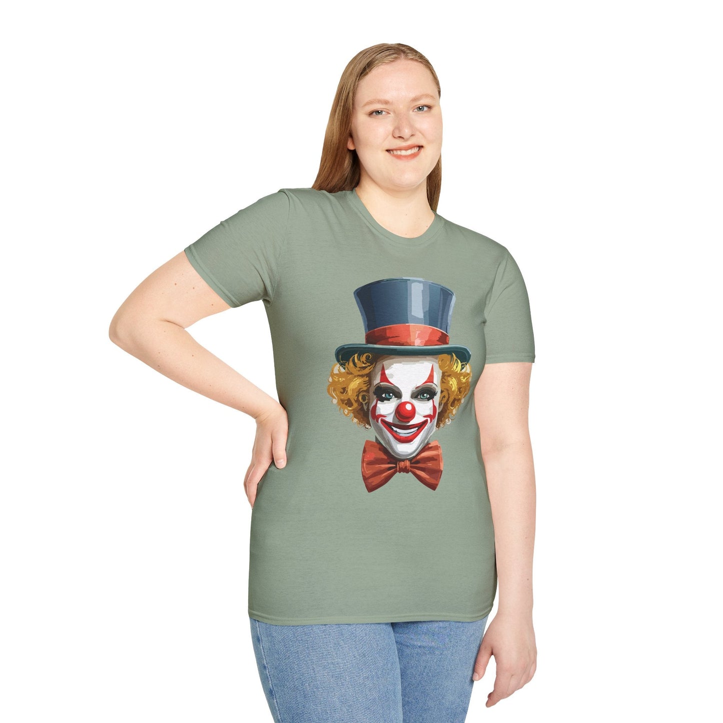 Clown Shirt T Shirt With Clown Funny Man Circus Shirt Scary Man Tee Unisex Gildan Softstyle 64000