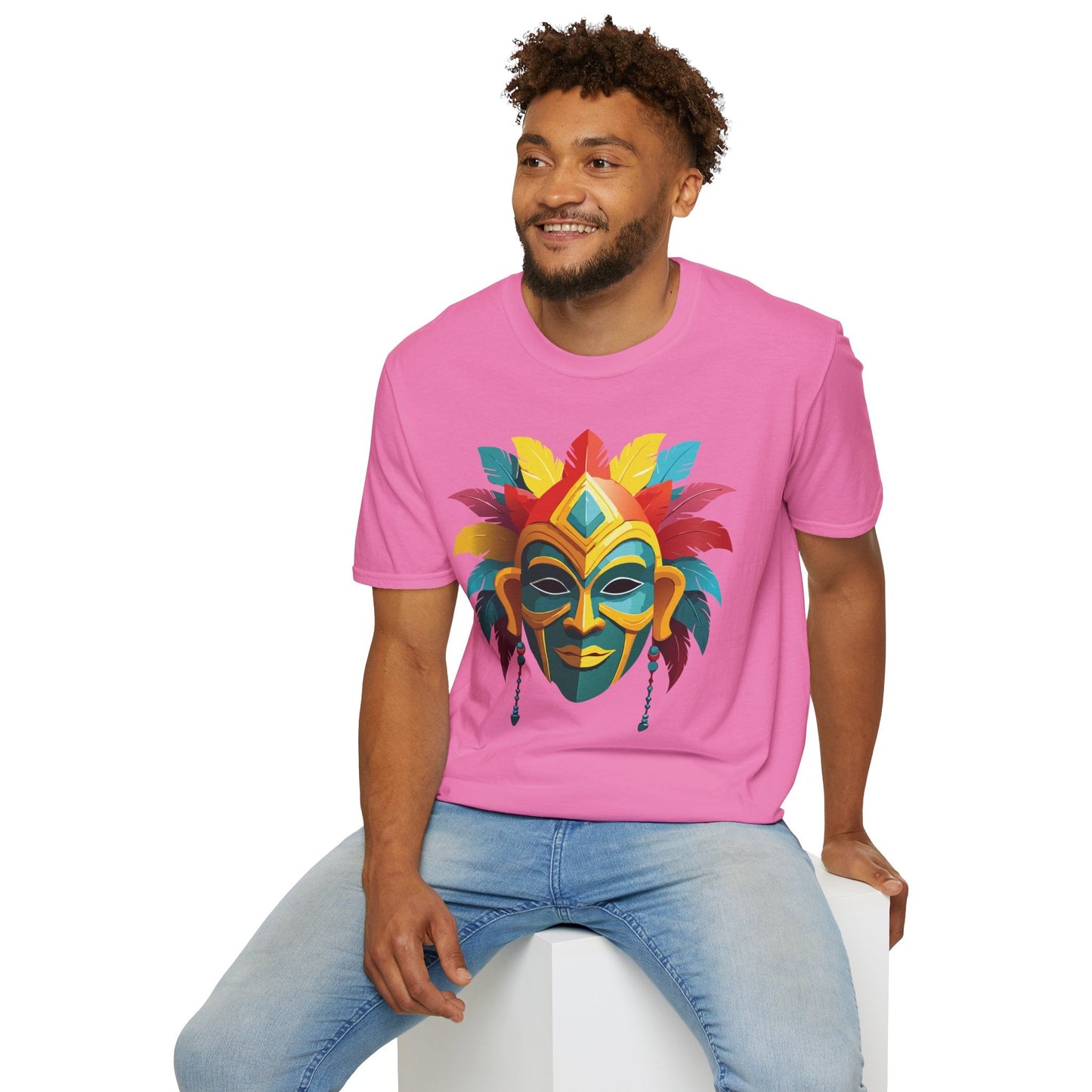 Mask Graphic Unisex Cotton Masquerade Design Artwork Tee 6