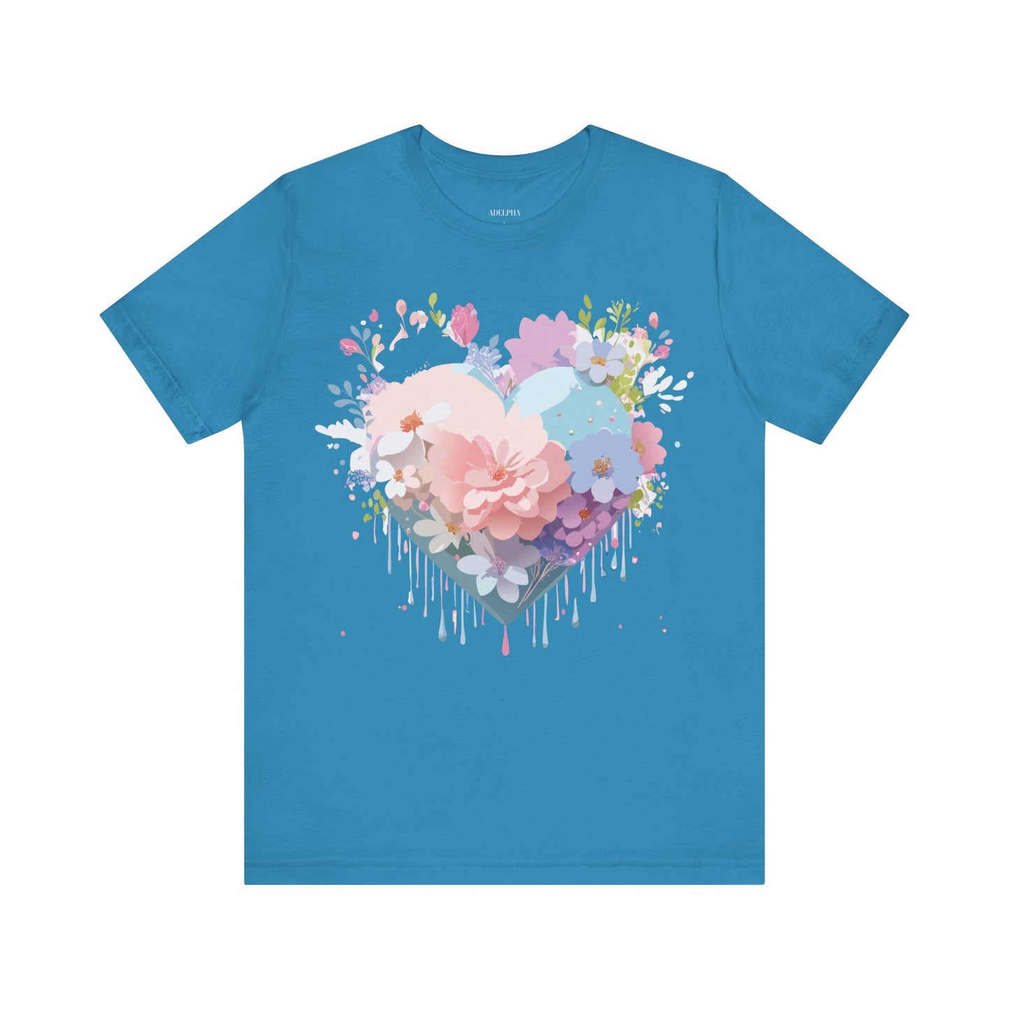 Valentine Day Graphic Unisex 100 Cotton Vintage Artwork with Love and Flower Design Tee 32