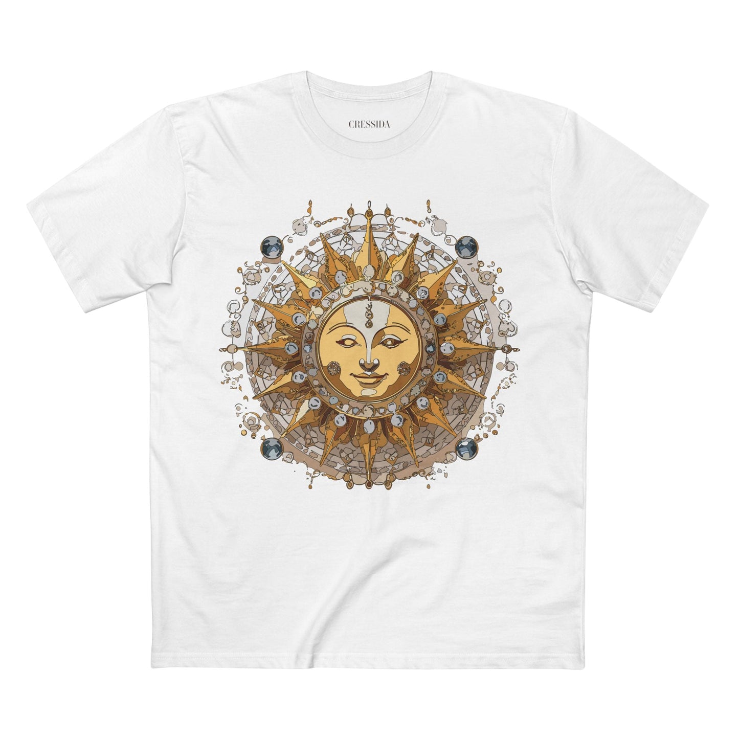 Gold Sun Graphic Unisex 100 Cotton T-Shirt with Golden Art Design 5