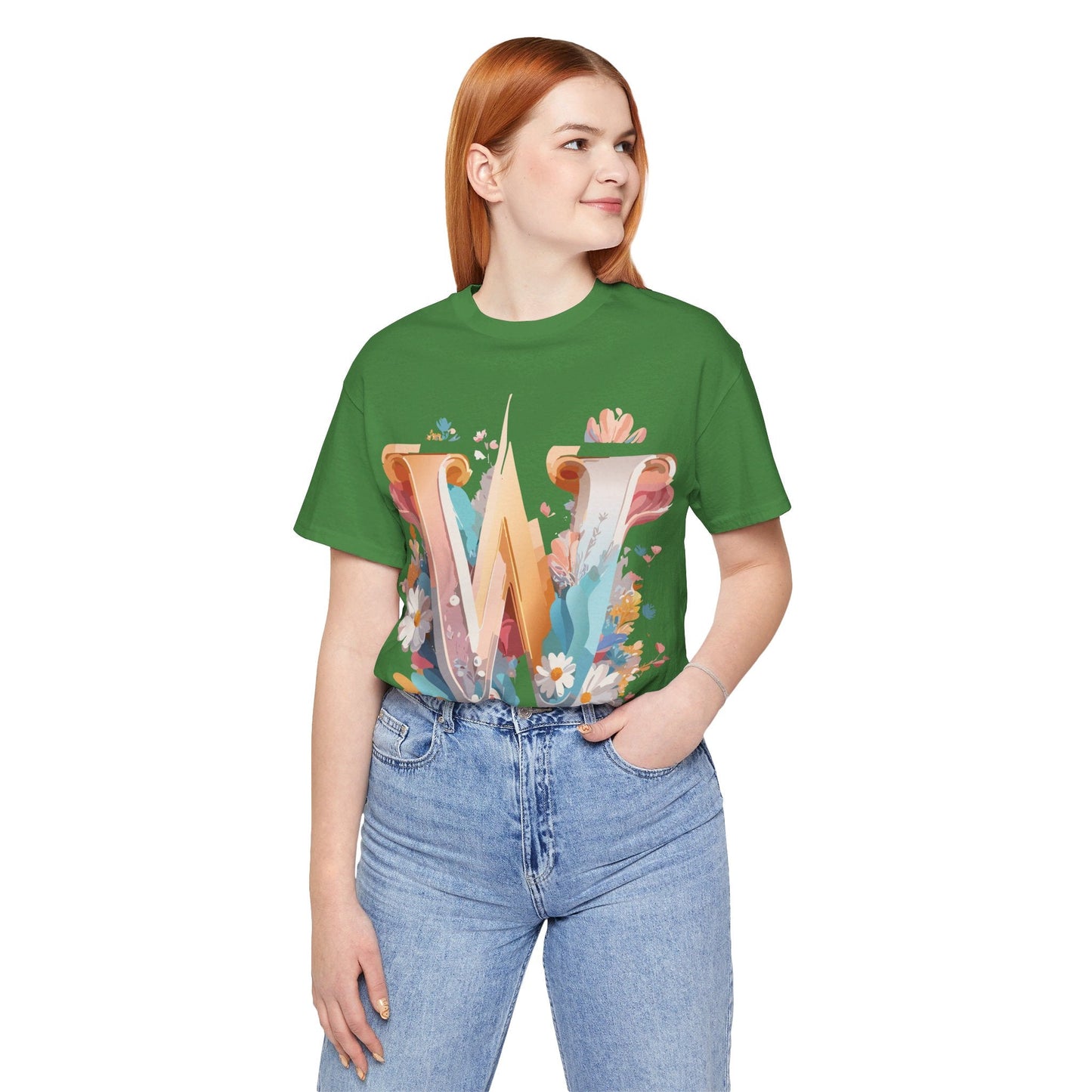 Letter W Shirt Unisex Graphic Tee By Adelpha Vintage Inspired Art Short Sleeve Collection
