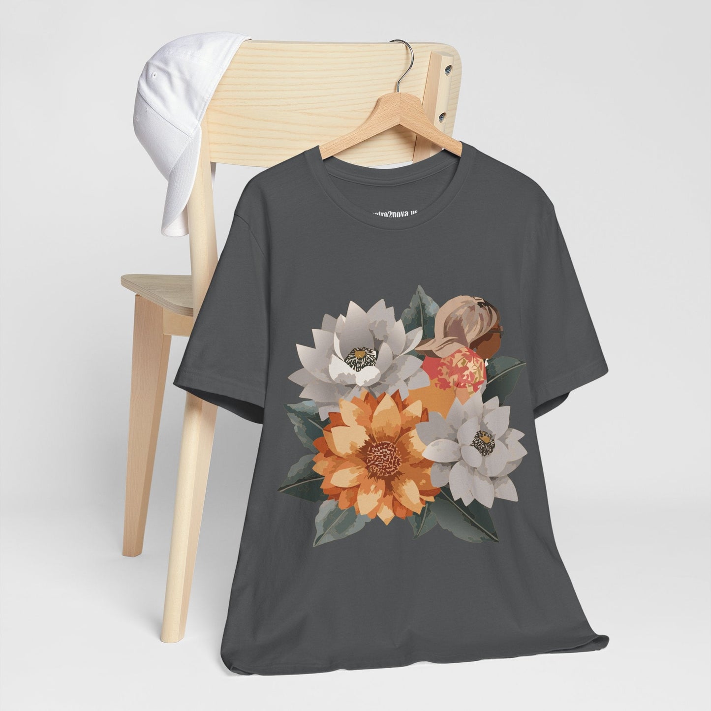Retro2Nova Flowers Shirt Floral Shirt Unisex Floral Tee Lightweight Breathable Jersey