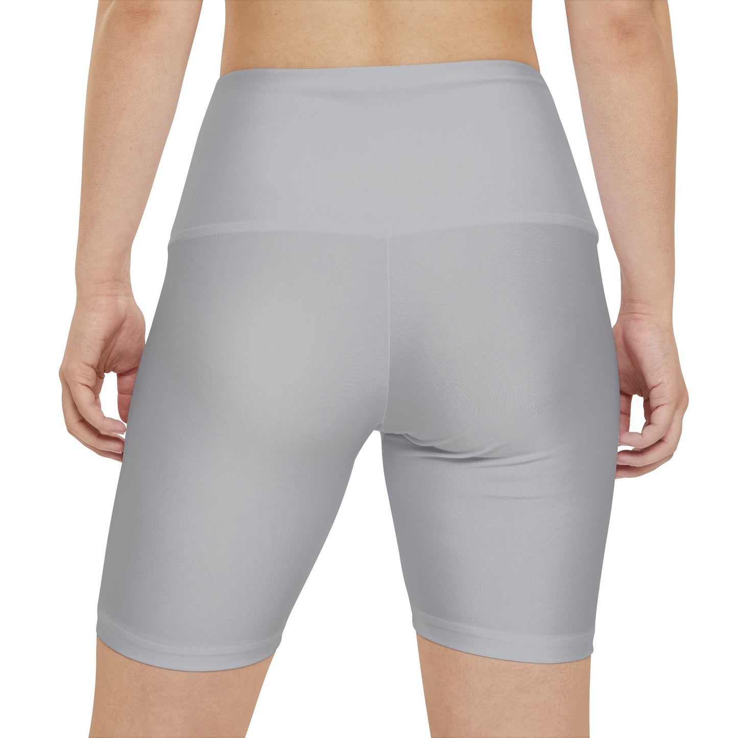 Silver Mist Women's Workout Shorts - High-Waist Bike Shorts for Gym, Yoga & Everyday Activewear