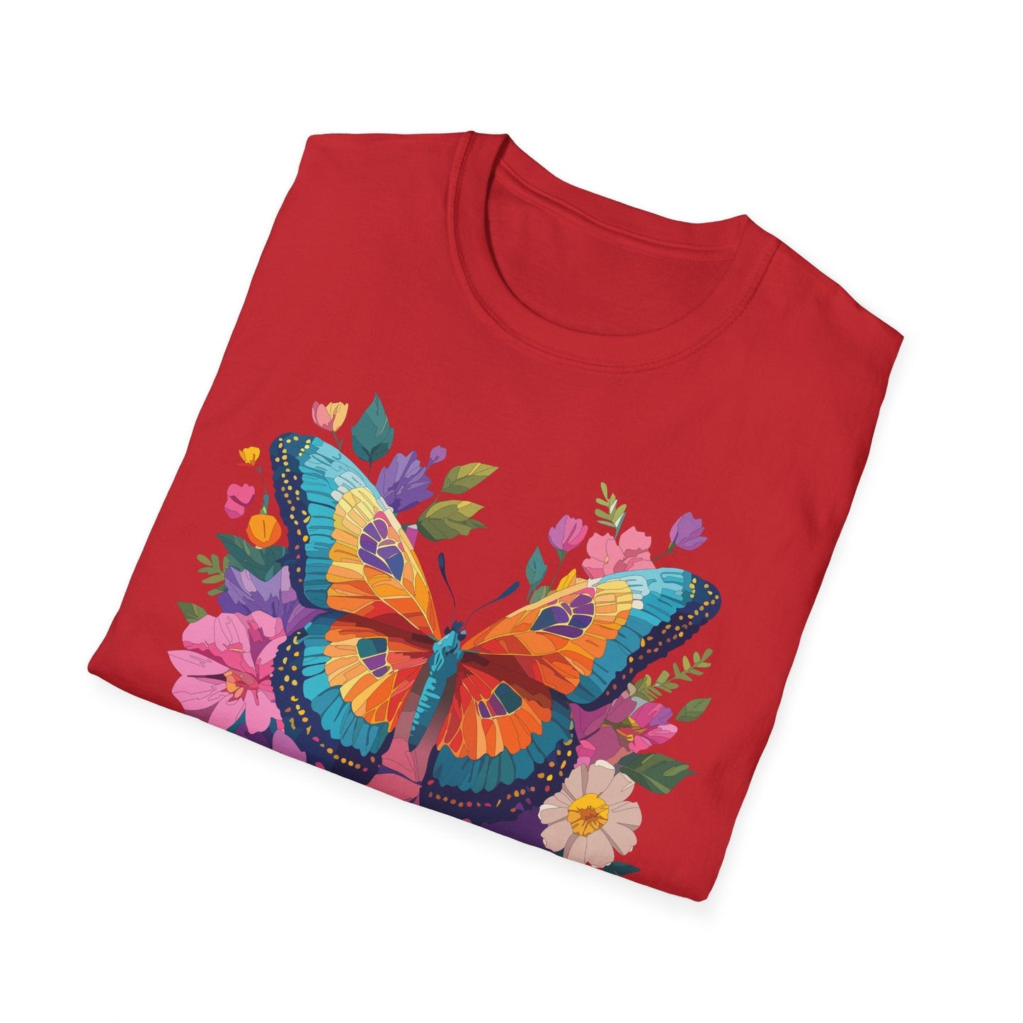 Butterfly Themed Unisex Softstyle T Shirt 100 Cotton Monarch Design Tee Gildan 64000