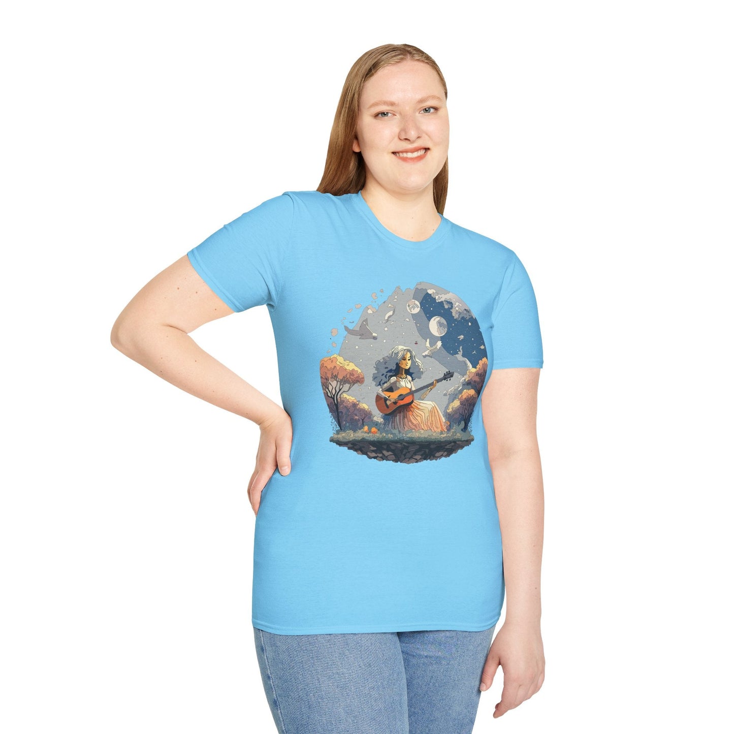 Womens Graphic T Shirt Art Design Tee Unisex Softstyle Cotton Shirt Everyday Comfort Durable Wear