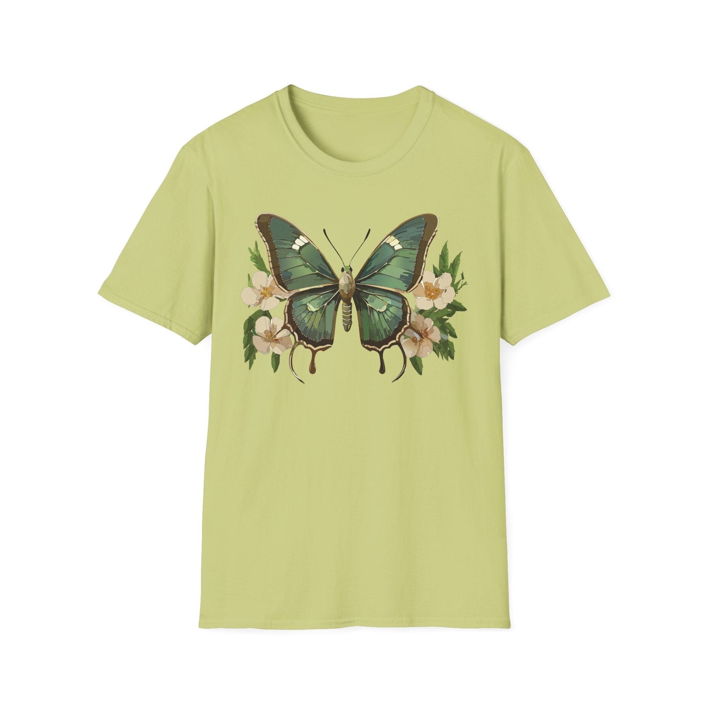 Butterfly Shirt Monarch Style Unisex T Shirt Gildan Softstyle 64000 100 Percent Ring Spun Cotton