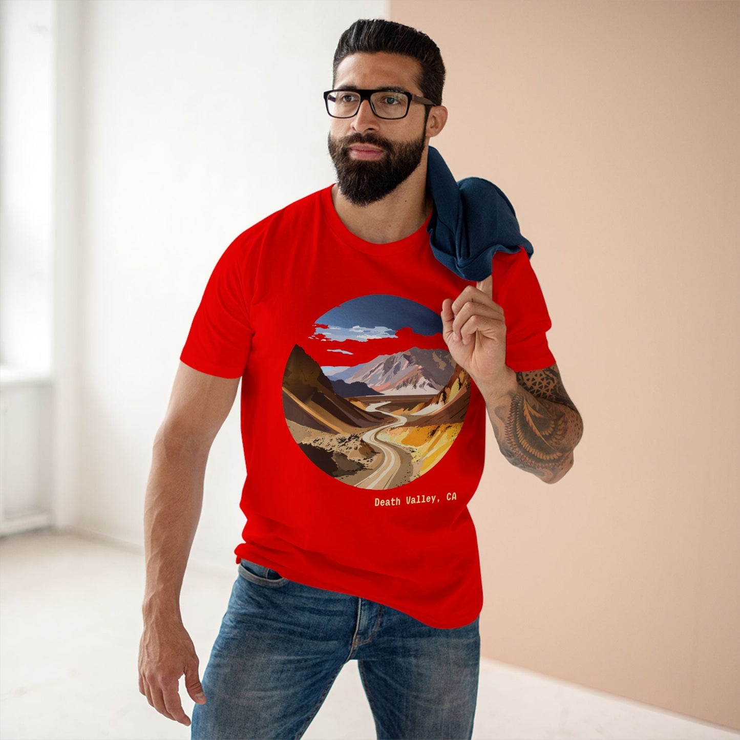 Travel Shirt Unisex Death Valley Tee With Original Art Design By Retro2Nova Premium Cotton Staple