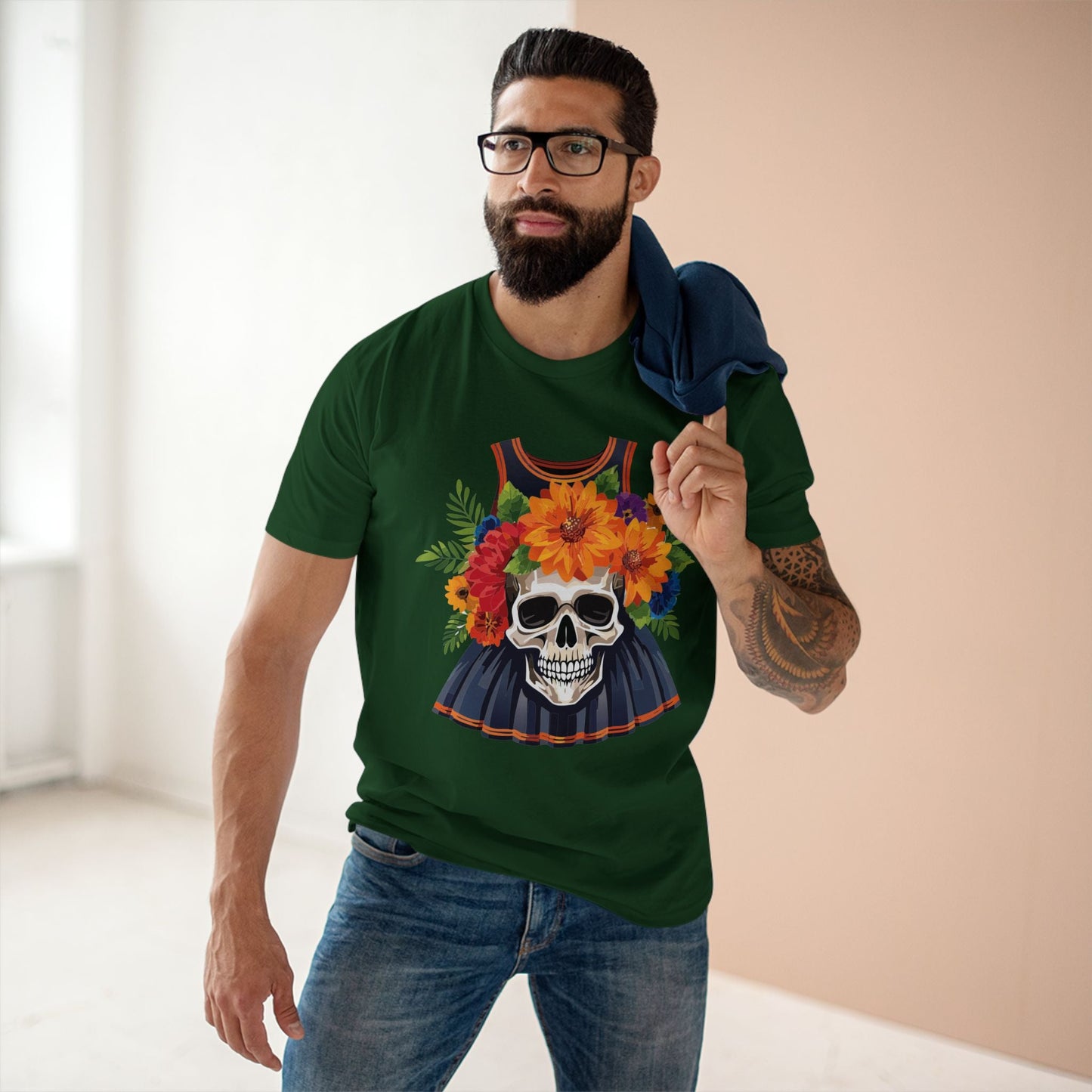 Skull Skeleton Shirt Unisex Premium Cotton Art Tee Original Design By Retro2Nova SS14
