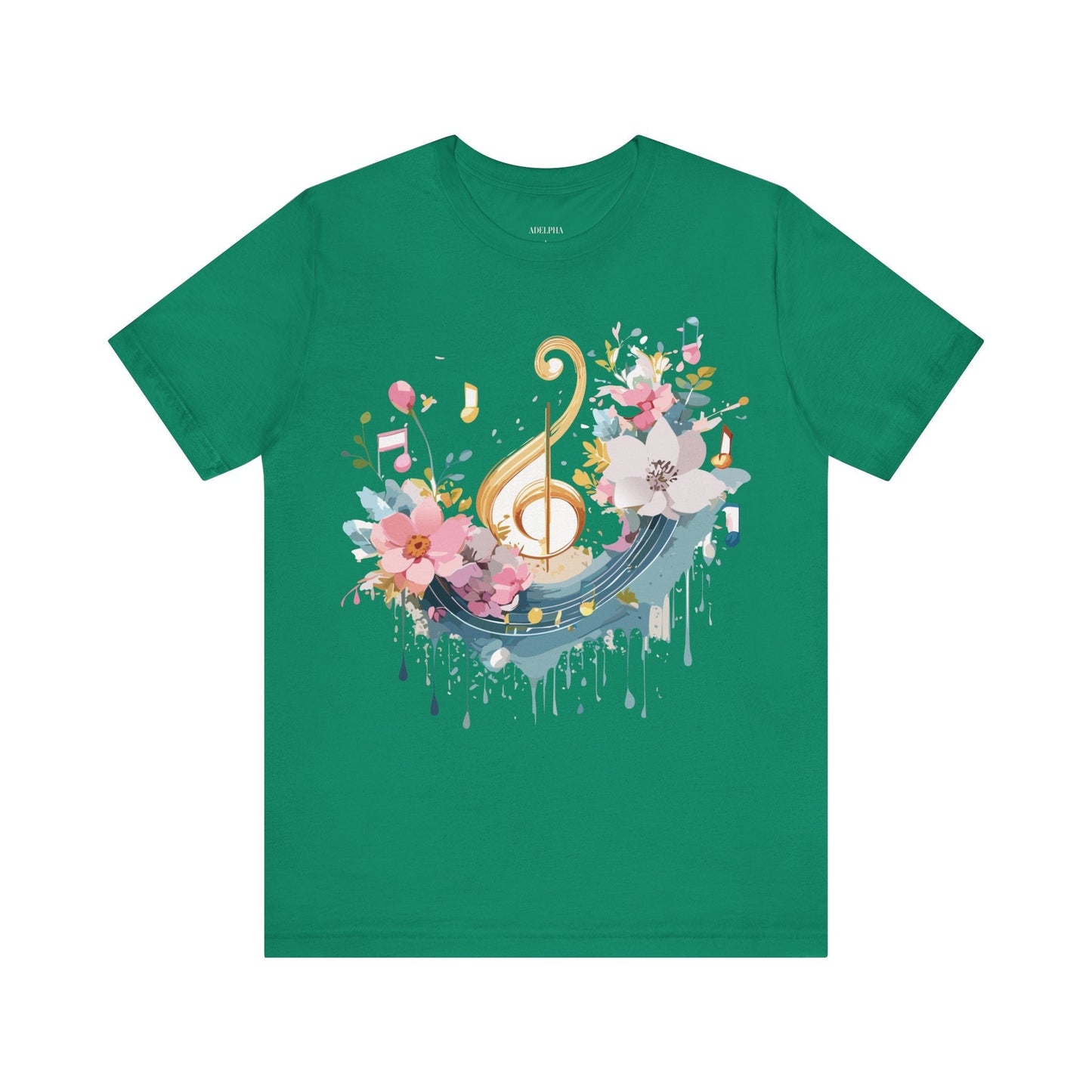Music Graphic Unisex 100 Cotton Vintage Art with Musical Elements Tee 65