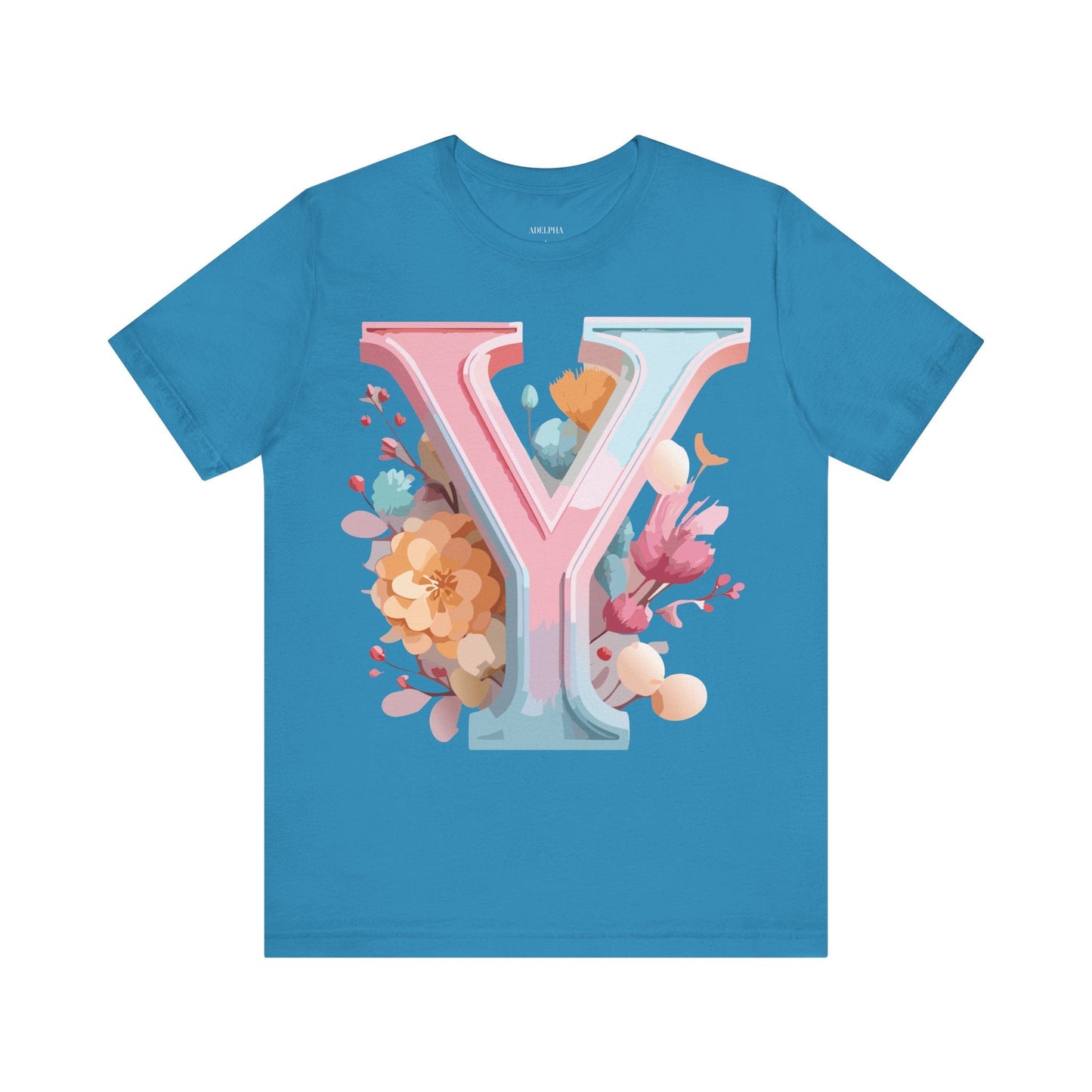 Letter Y Graphic Tee Unisex Short Sleeve Vintage Inspired Artwork Adelpha Premium