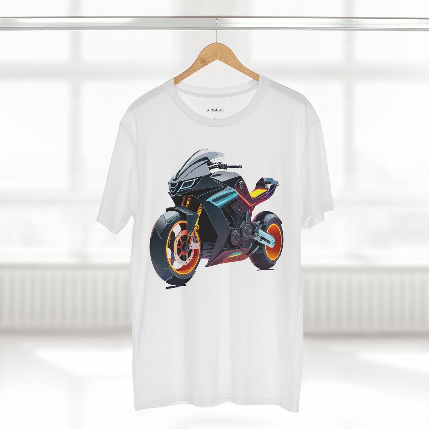 Moto Bike Graphic Unisex 100 Cotton Staple Tee 34