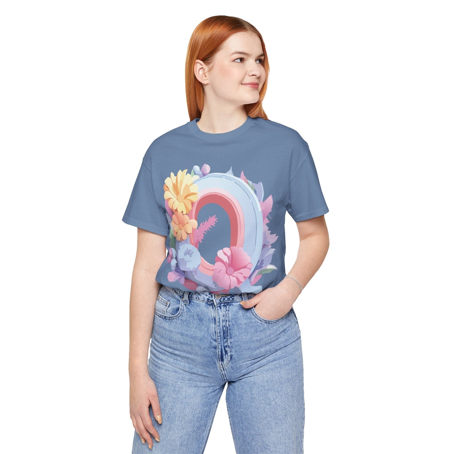Letter Q Shirt Unisex Graphic Tee With Vintage Inspired Artwork By Adelpha Premium Short Sleeve
