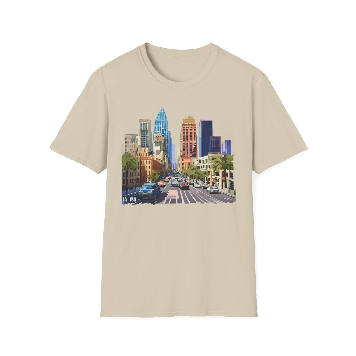 Los Angeles City Skyline T-Shirt | Urban Downtown Street Scene
