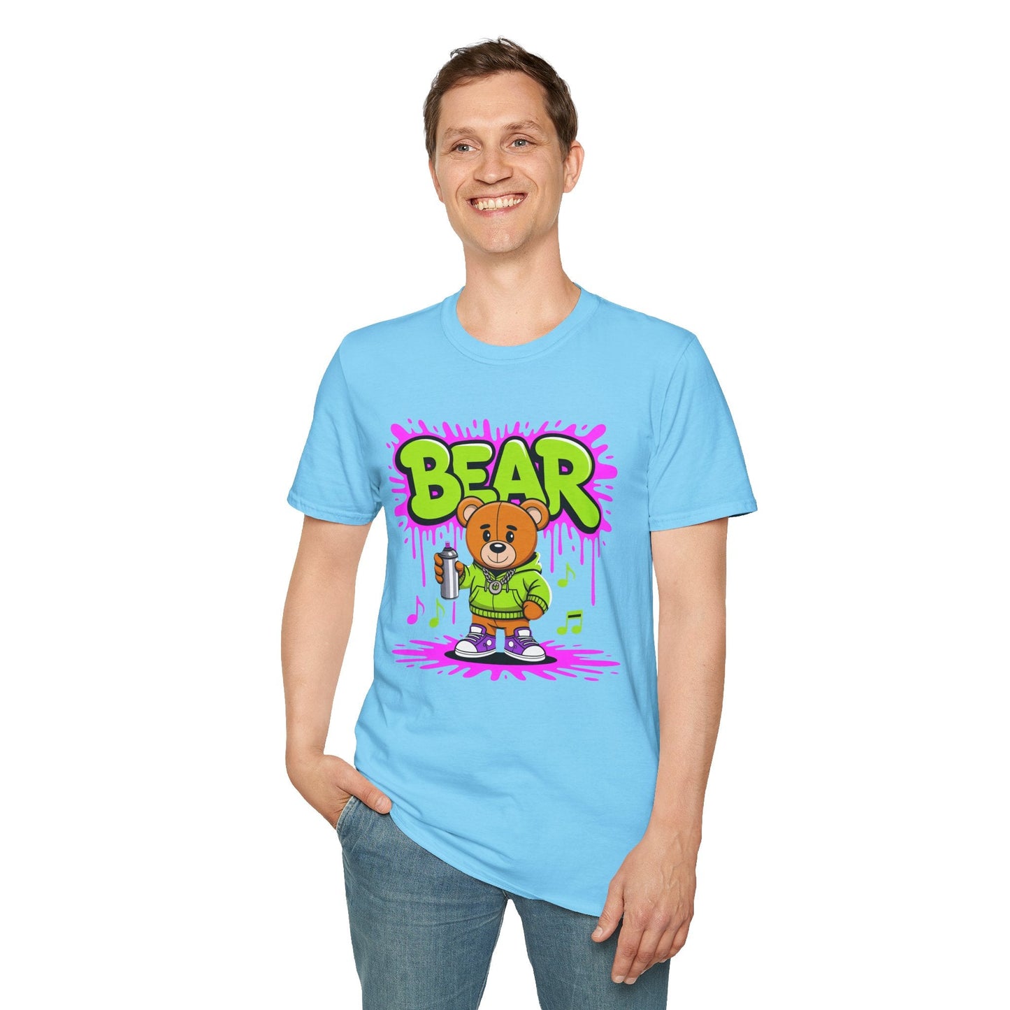 Unisex Cartoon T Shirt With Funny Animals Print Gildan Softstyle 64000 Tee Comfortable Everyday Wear