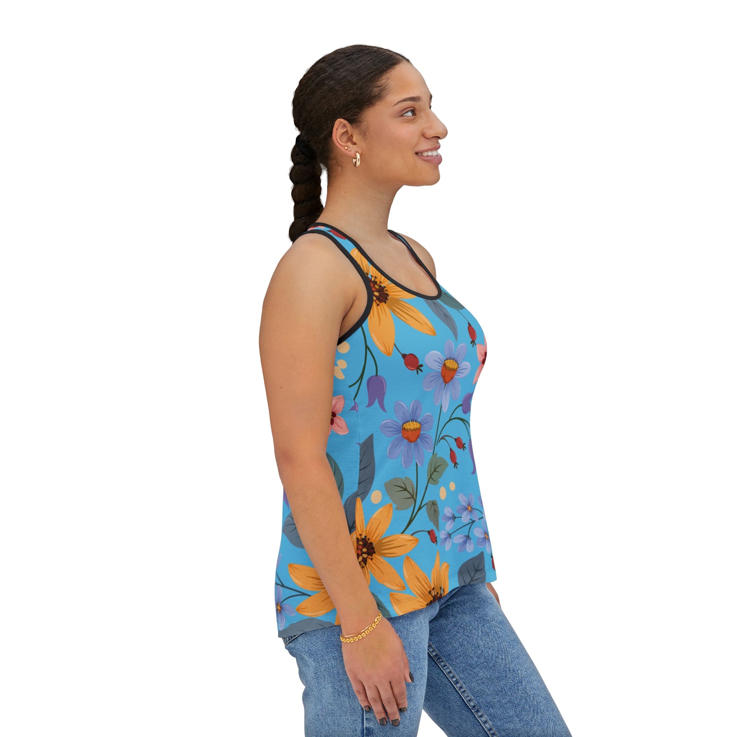 Camiseta de tirantes de verano con estampados florales