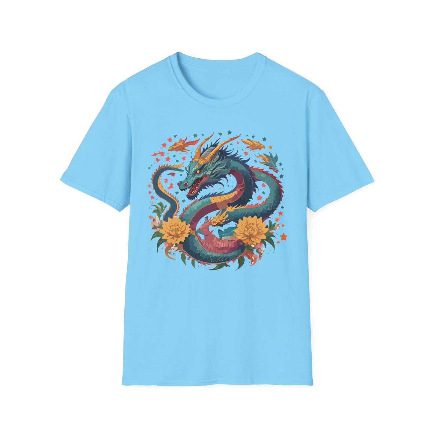 Dragon Graphic Unisex 100 Cotton Tee with Animal Artwork Design 7