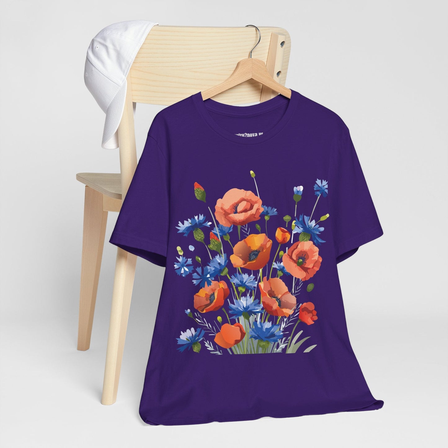 Unisex Floral Shirt Floral Print Tee Lightweight Breathable Fabric Short Sleeve Casual Wear