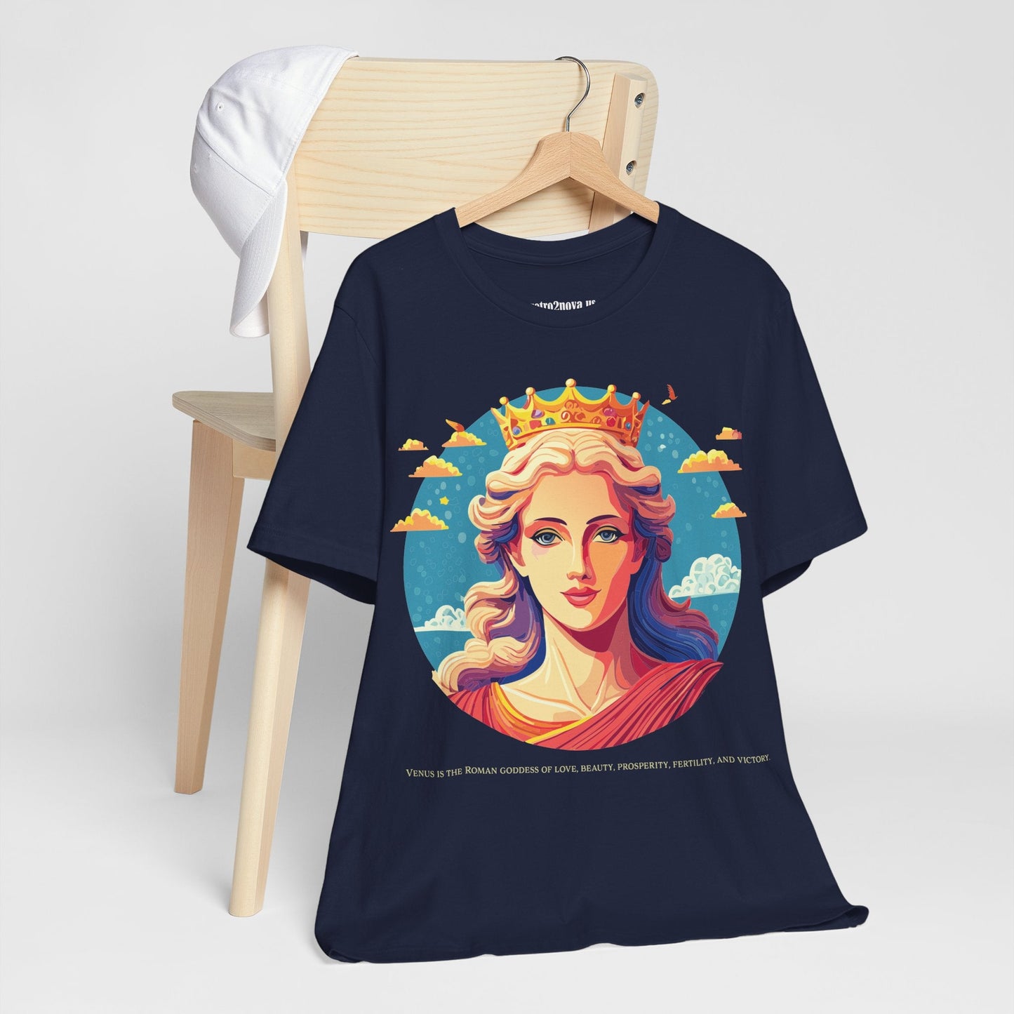 Goddess Venus Graphic Tee Unisex Cotton Short Sleeve Shirt With Original Retro2Nova Artwork