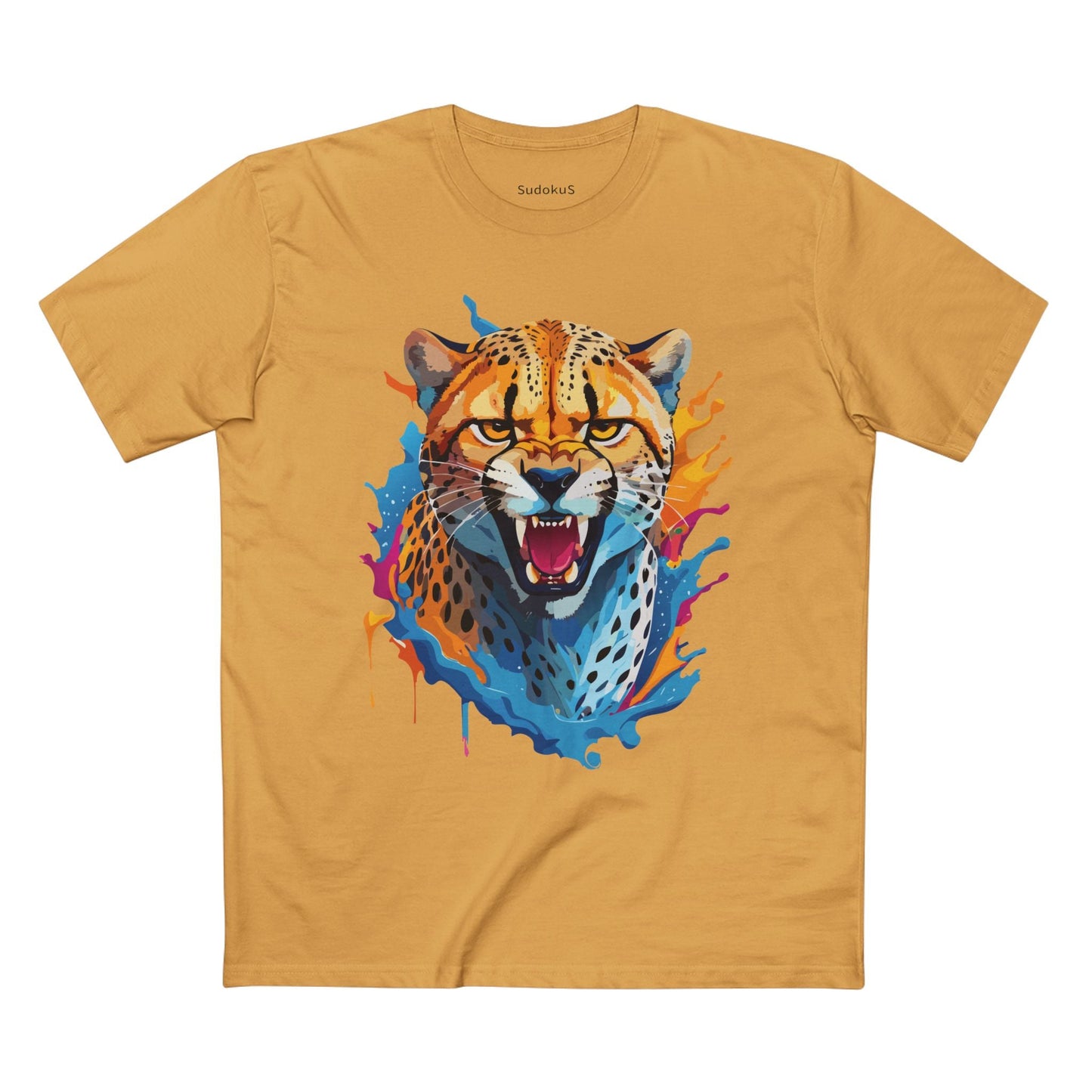 Cheetah Graphic Unisex 100 Cotton Staple Tee with Animal Design Artwork 24