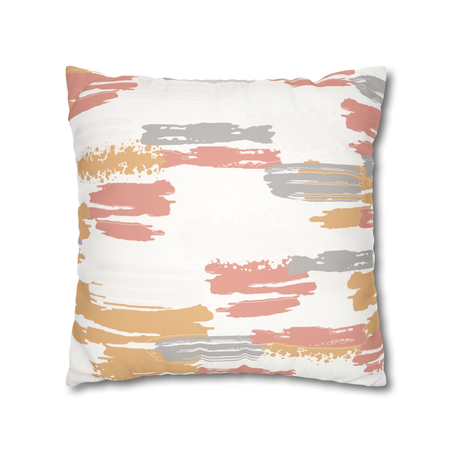 Faux Suede Pillowcase with Abstract print