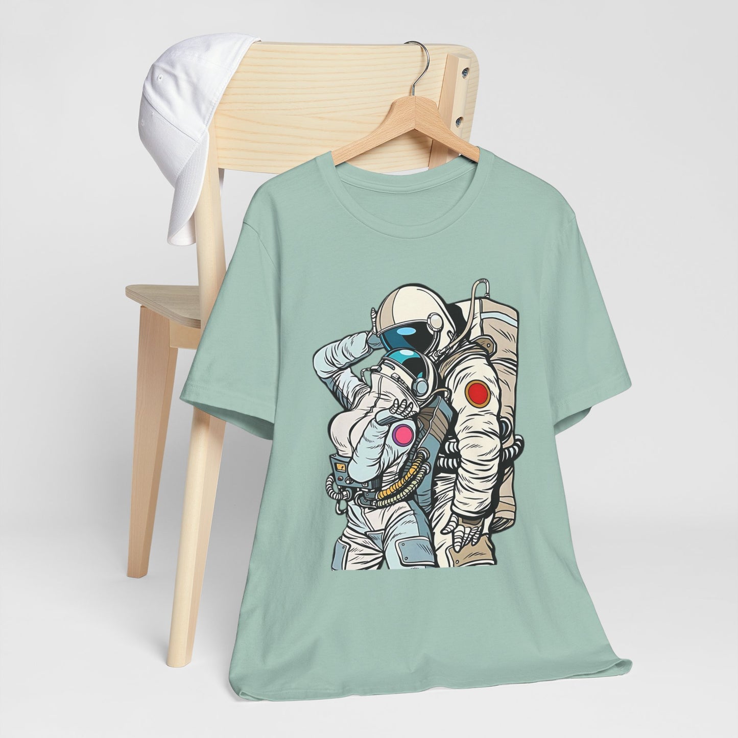 Unisex Astronaut T-shirt, Space Lovers Tee, Cosmic Top, Astronaut Graphic Tee, Cosmos Graphic T-Shirt, Love Shirt Art T-Shirt
