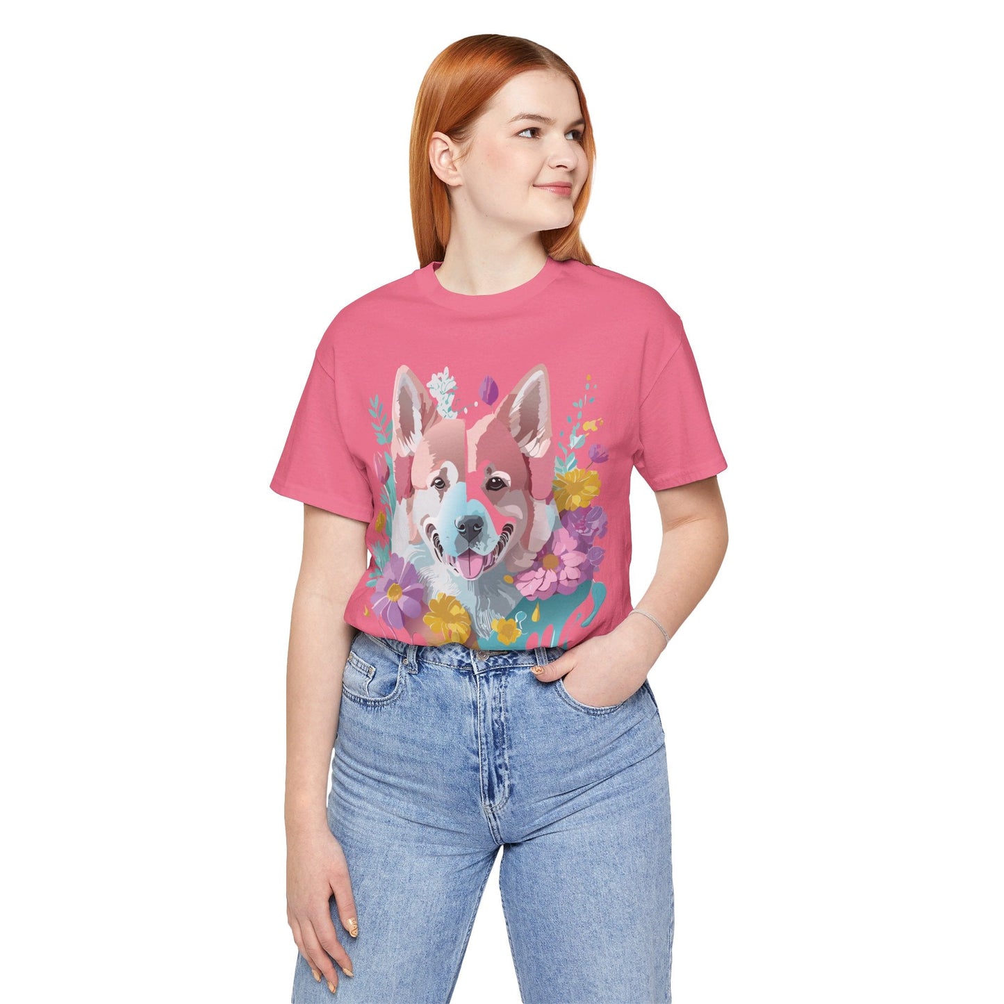 Unisex Graphic Dog Shirt Vintage Inspired Tee With Adelpha Artwork Short Sleeve Tee