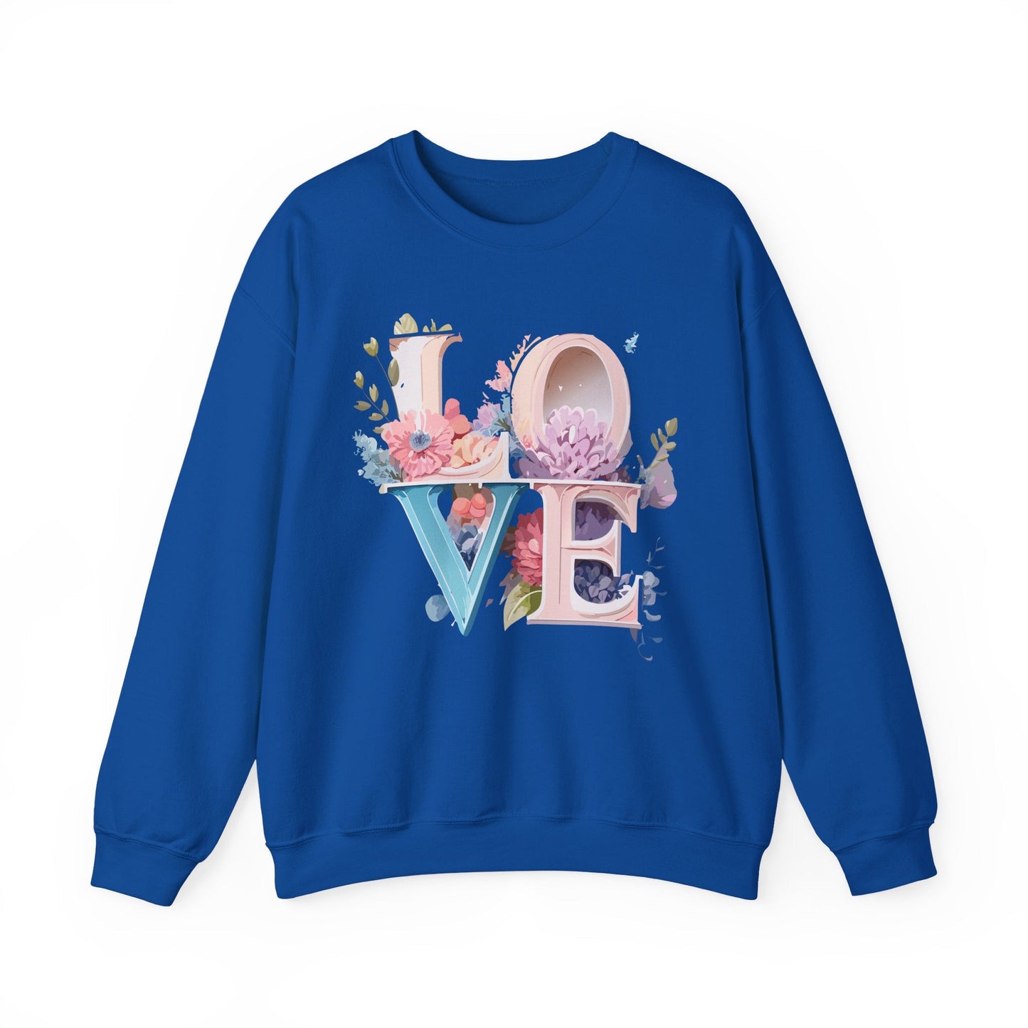 Floral Love Sweatshirt Valentines Day Sweatshirt Love Flower Unisex Crewneck Sweatshirt