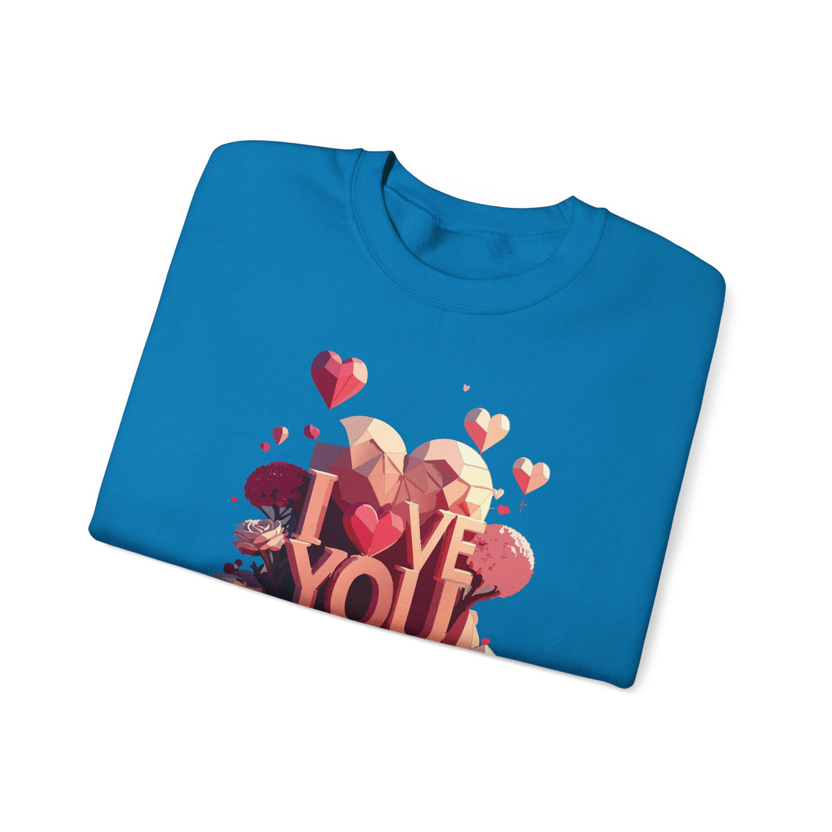 Unisex Big Heart Love Sweatshirt, Love Heart Sweatshirt, Floral Love Sweatshirt, 50/50 Cotton-Poly Valentine's Day Sweatshirt 10