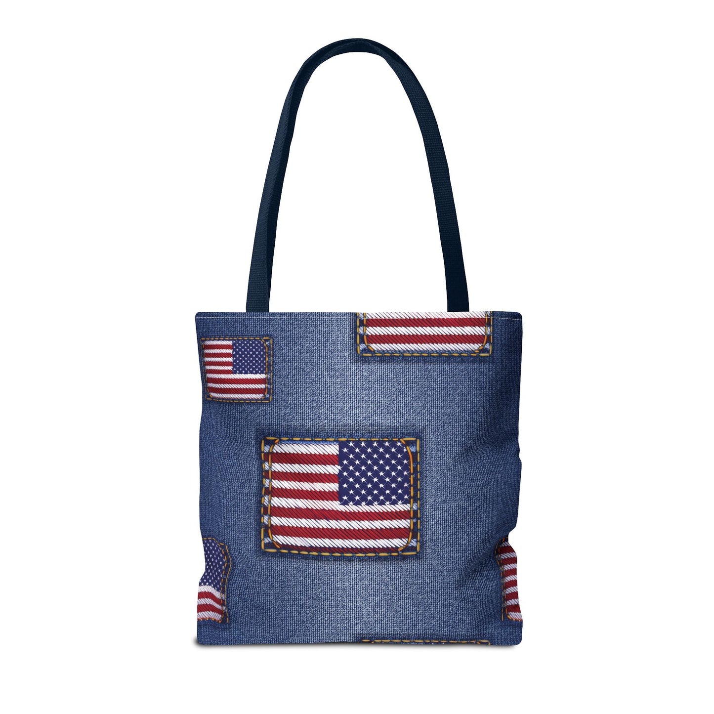 4th of July Graphic Denim Fabric Imitation Print Unisex Canvas Bag Poly Spun 3 Sizes Tote Bag 200-14