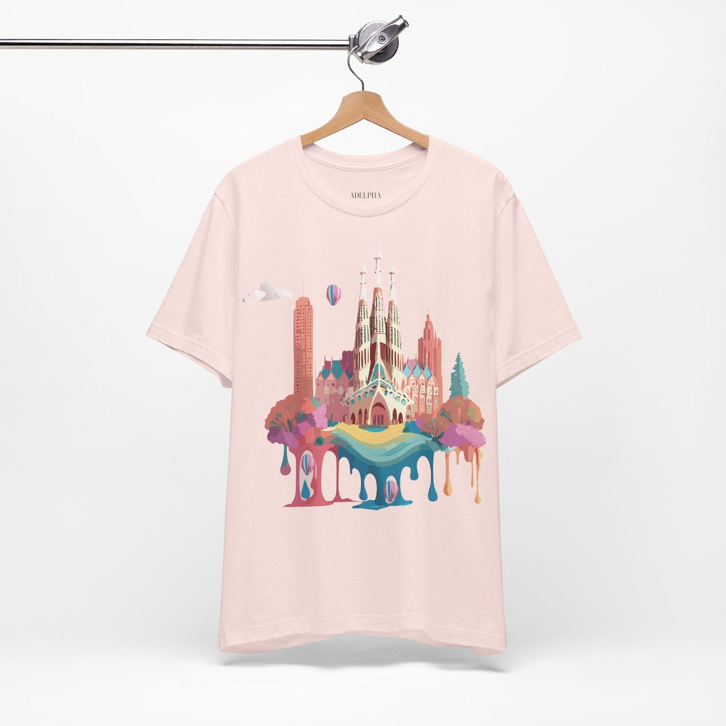 Adelpha Graphic Tee Barcelona Style Unisex Jersey Short Sleeve Vintage Inspired Shirt Casual Wear